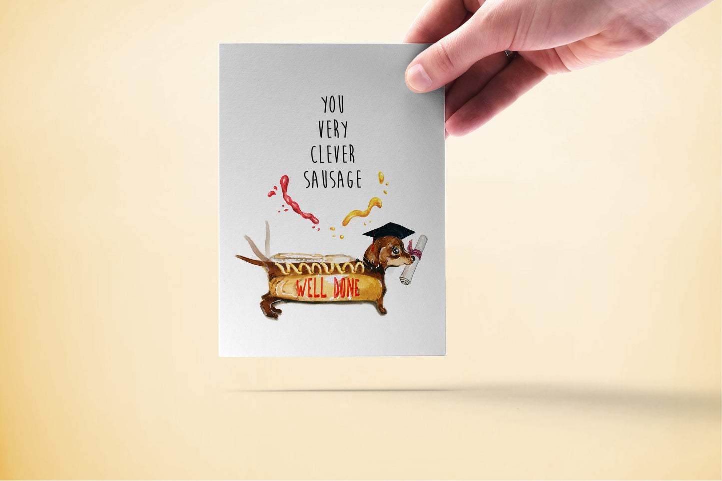 Dachshund Dog Graduation Card Funny - Clever Sausage Congratulations Card - High School Graduation Gifts