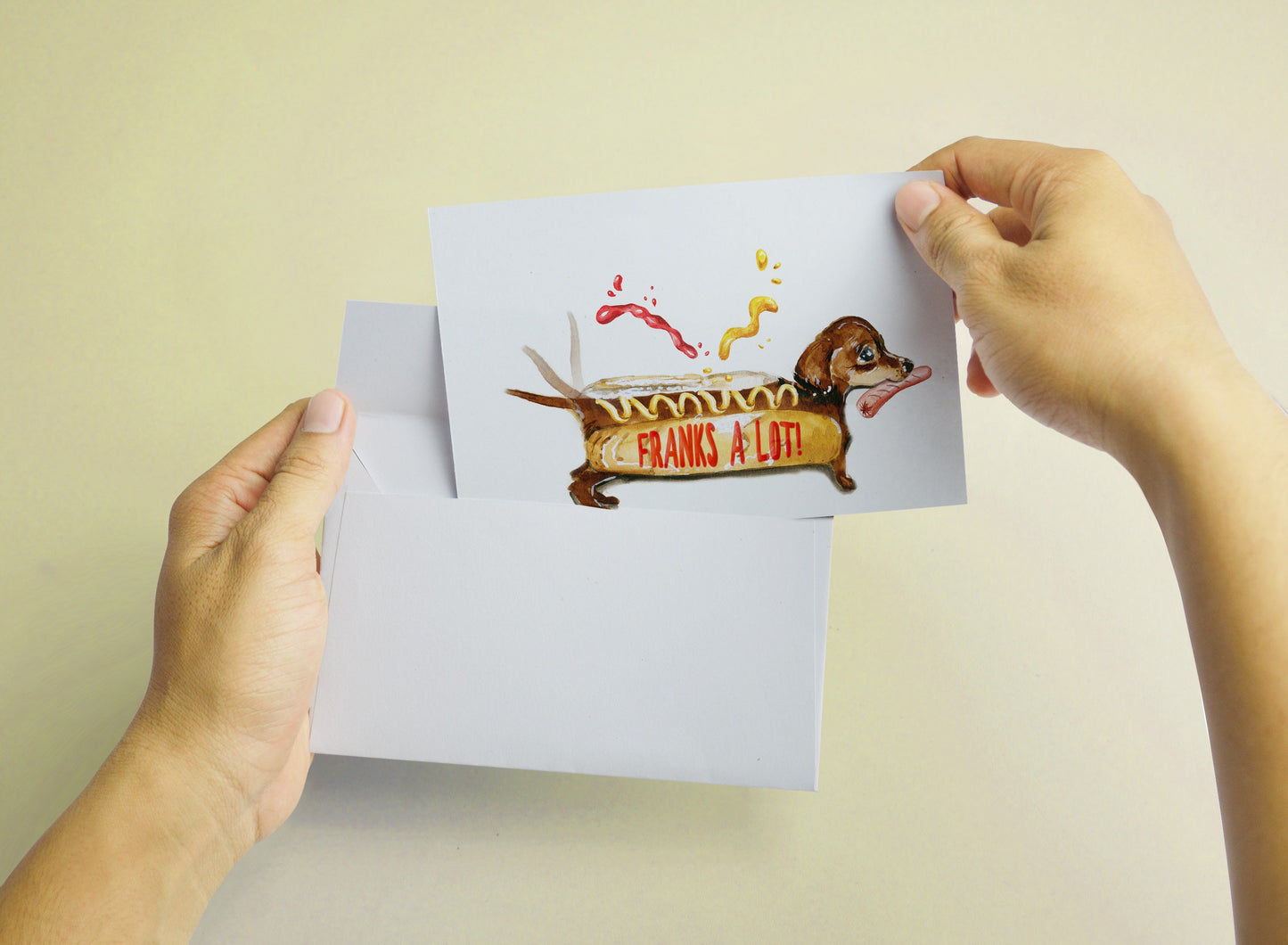 Dachshund Funny Thank You Cards Set - Franks A Lot - Wiener Dog Frank You