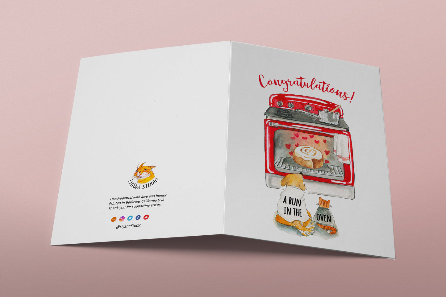 Congratulations Pregnancy Card Funny - Bun In the Oven Baby Shower Cards