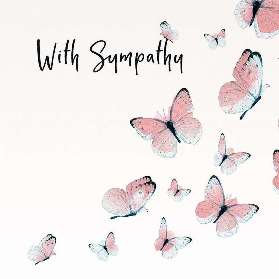 Butterfly With Sympathy Card - Thinking of You Card