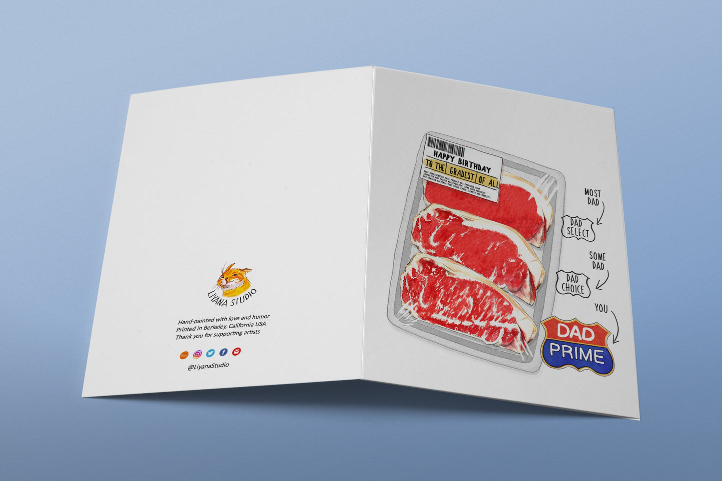 Dad Birthday Card Funny - USDA Prime Beef Steak