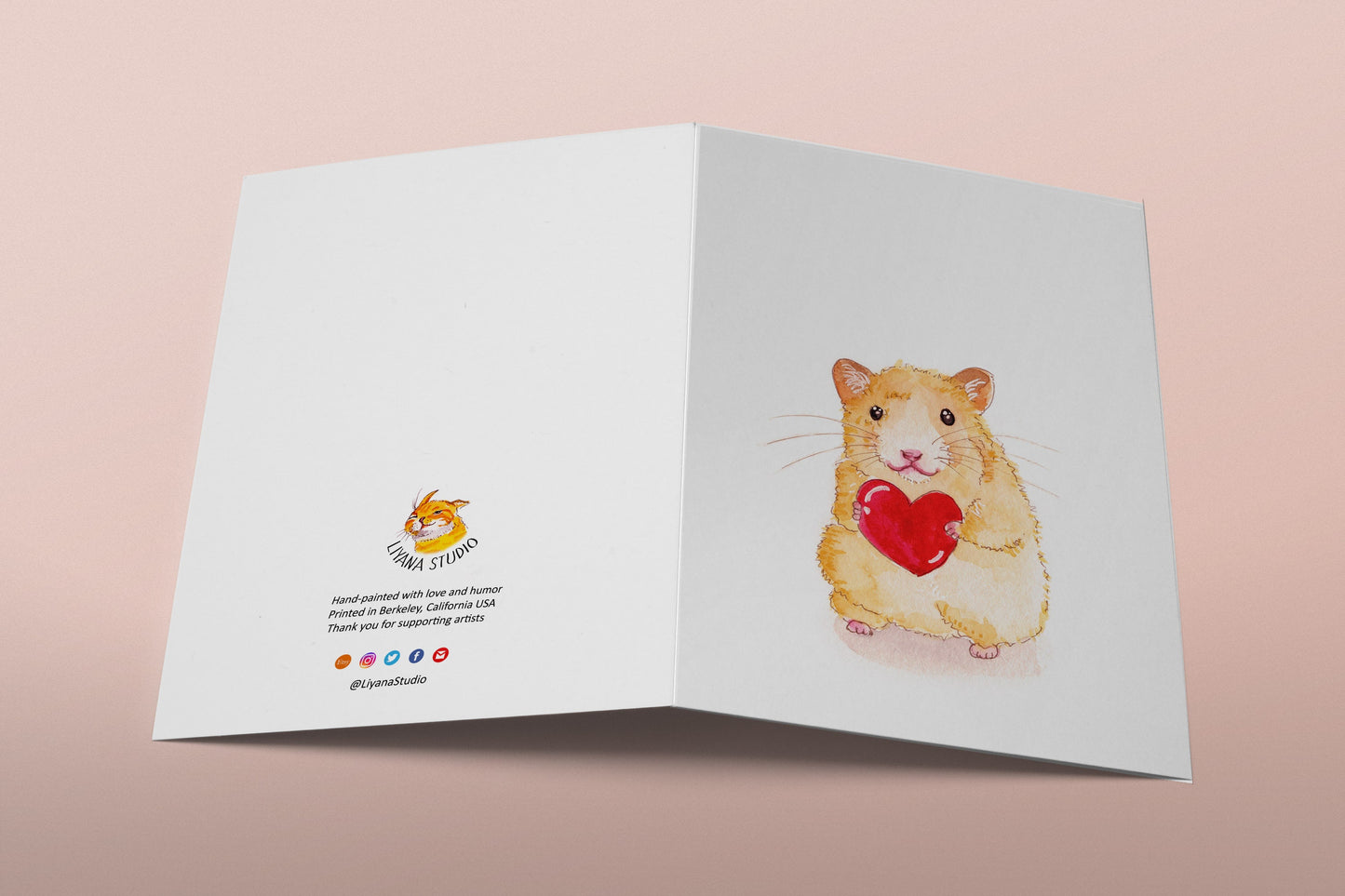 Hamster Anniversary Card For Boyfriend - Blank I Love You Card For Husband