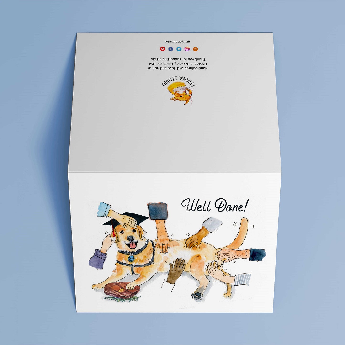 Labrador Dog Graduation Cards Funny - Steak Well Done Grads Congratulations Cards