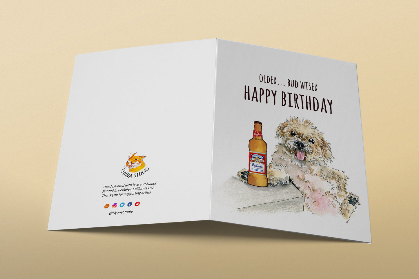 Budweiser Beer Birthday Card Funny - Older But Wiser