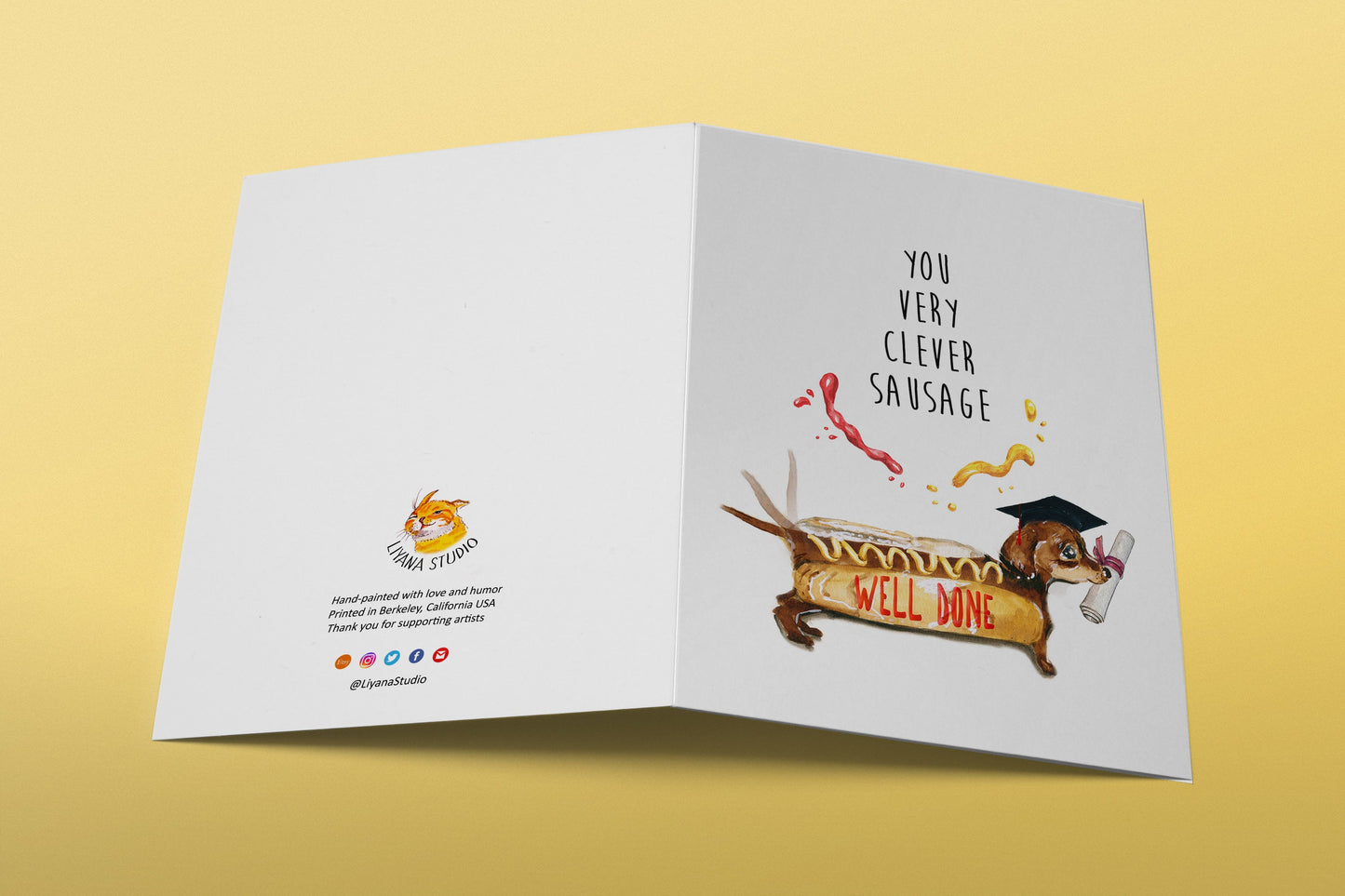 Dachshund Dog Graduation Card Funny - Clever Sausage Congratulations Card - High School Graduation Gifts