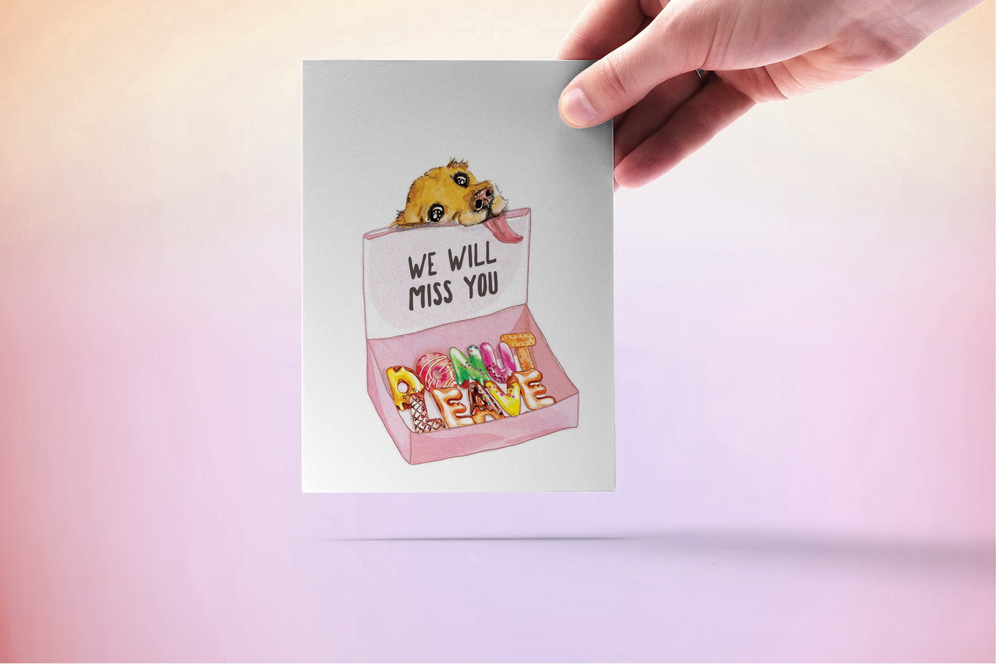 Donut Funny Goodbye Card For Coworker - I'll Miss You Card From The Dog - Funny Retirement Gifts
