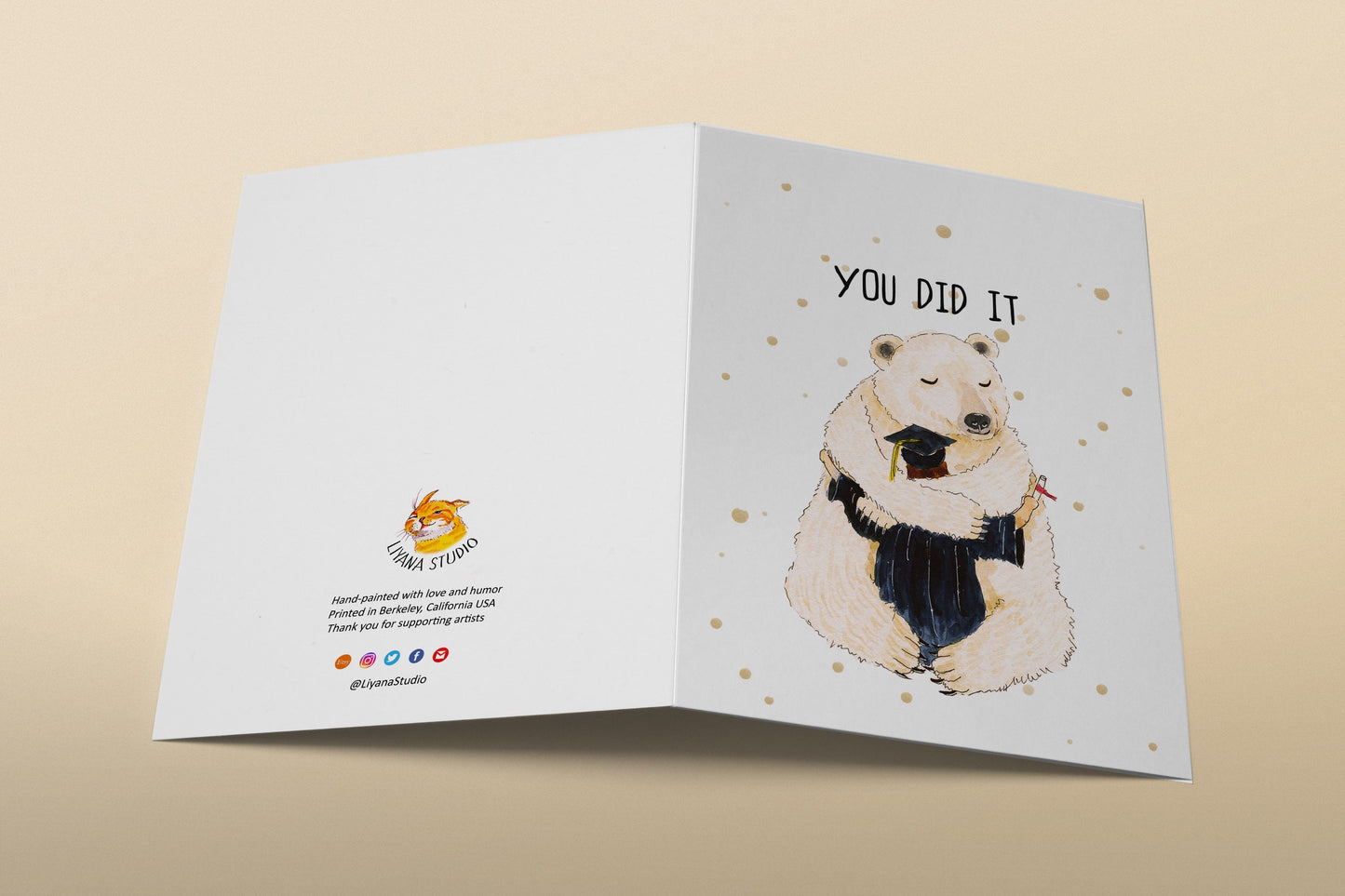 Polar Bear Graduation Cards 2022 - You Did It Bear Hug Congratulations Cards
