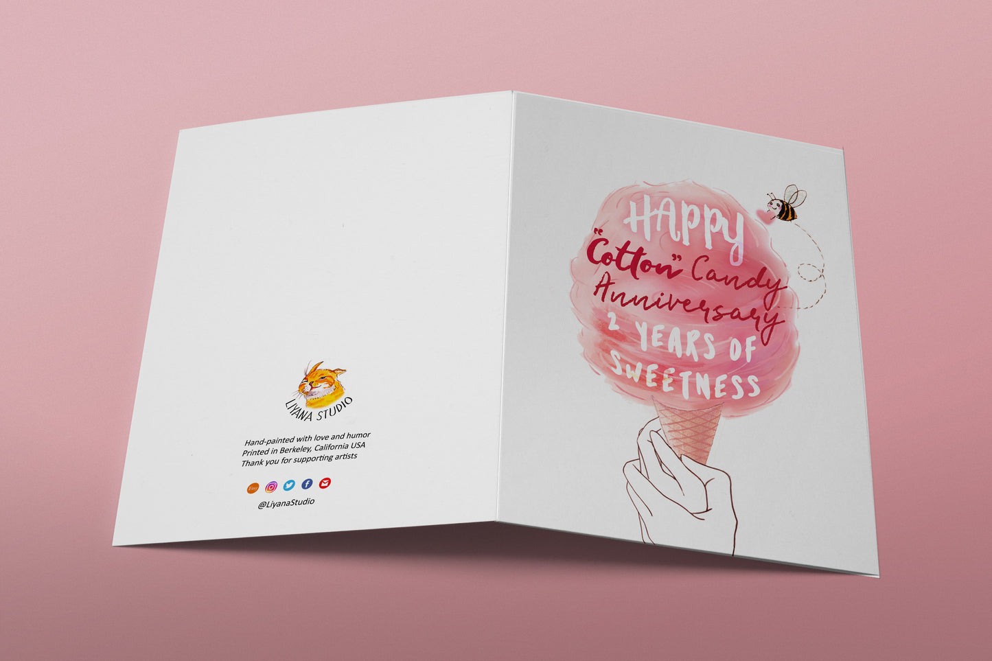 2nd Anniversary Card Cotton Candy - 2 Years of Sweetness - Funny Anniversary Cards For Boyfriend