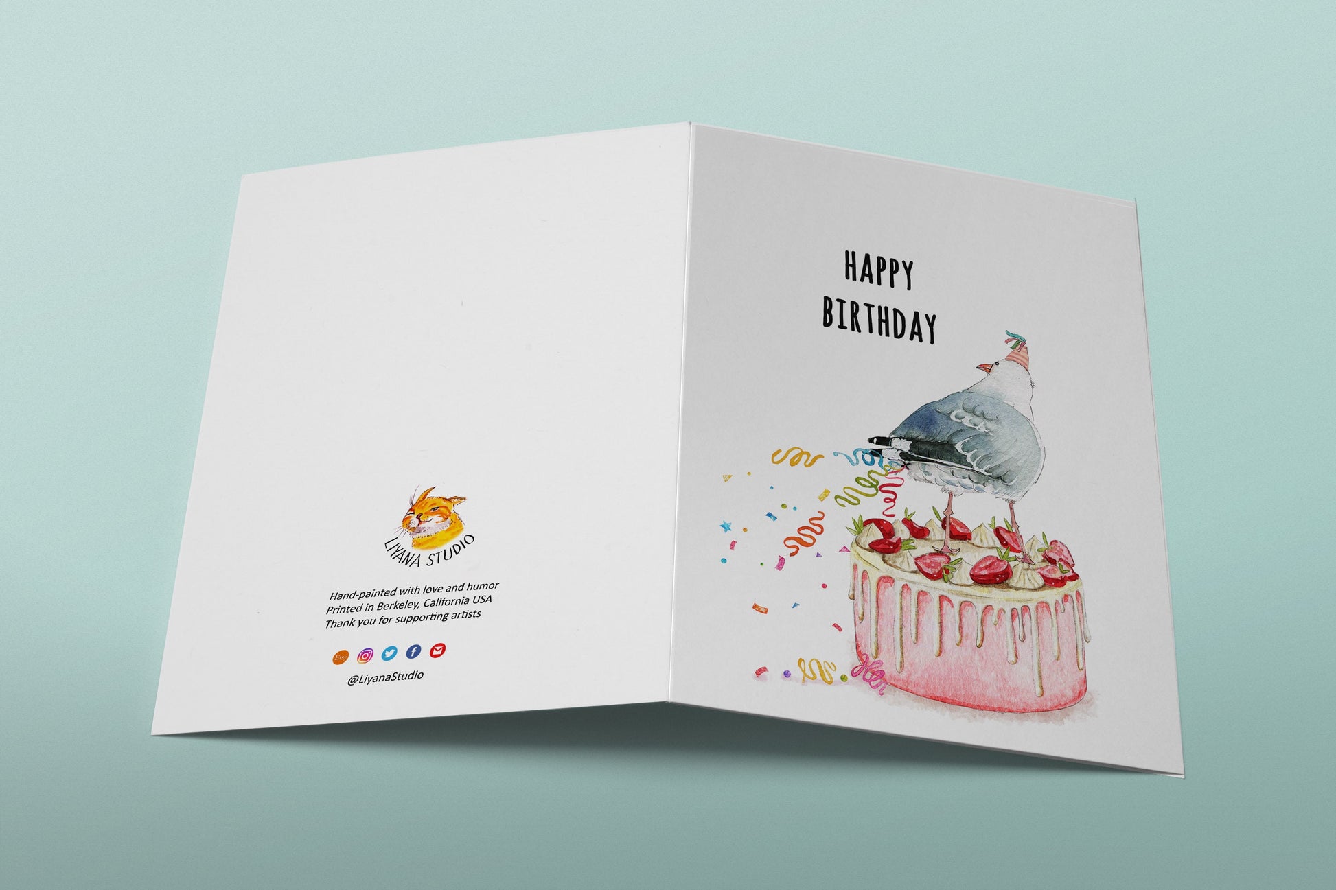 Seagull Fart Cake Birthday Cards Funny - Happy Birthday Card For Brother