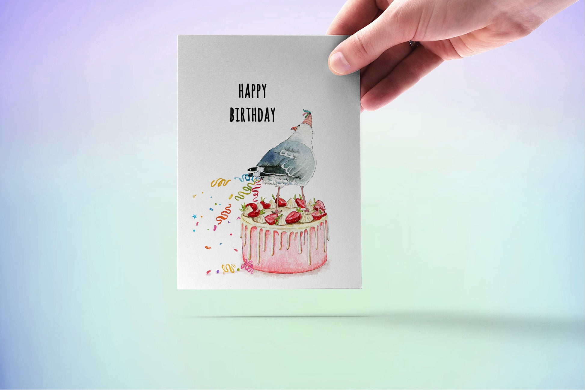Seagull Fart Cake Birthday Cards Funny - Happy Birthday Card For Brother