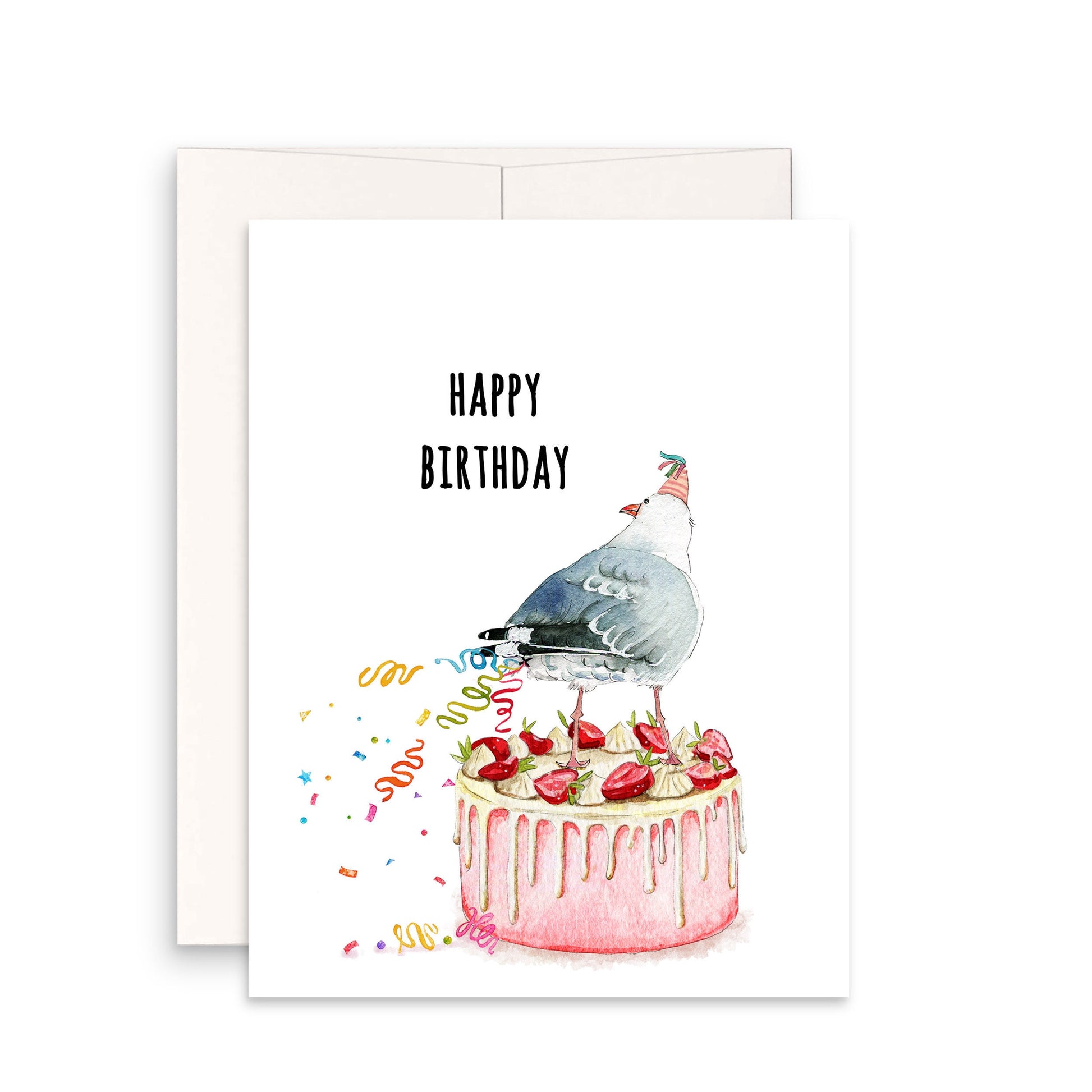 Seagull Fart Cake Birthday Cards Funny - Happy Birthday Card For Brother