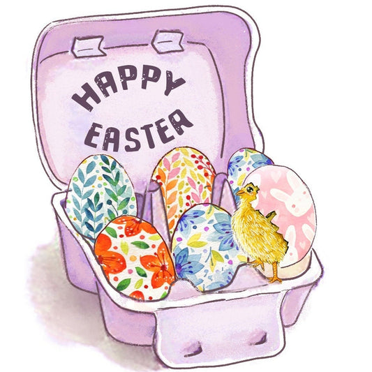 Carton Egg Easter Card Set - Hatched Baby Chick Happy Easter Cards For Kids