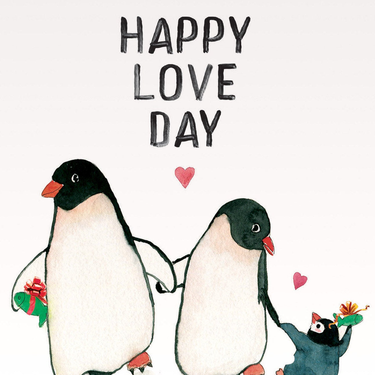 Penguin Mothers Day Card From Husband And Kid - Baby Mom Dad Card For New Parents