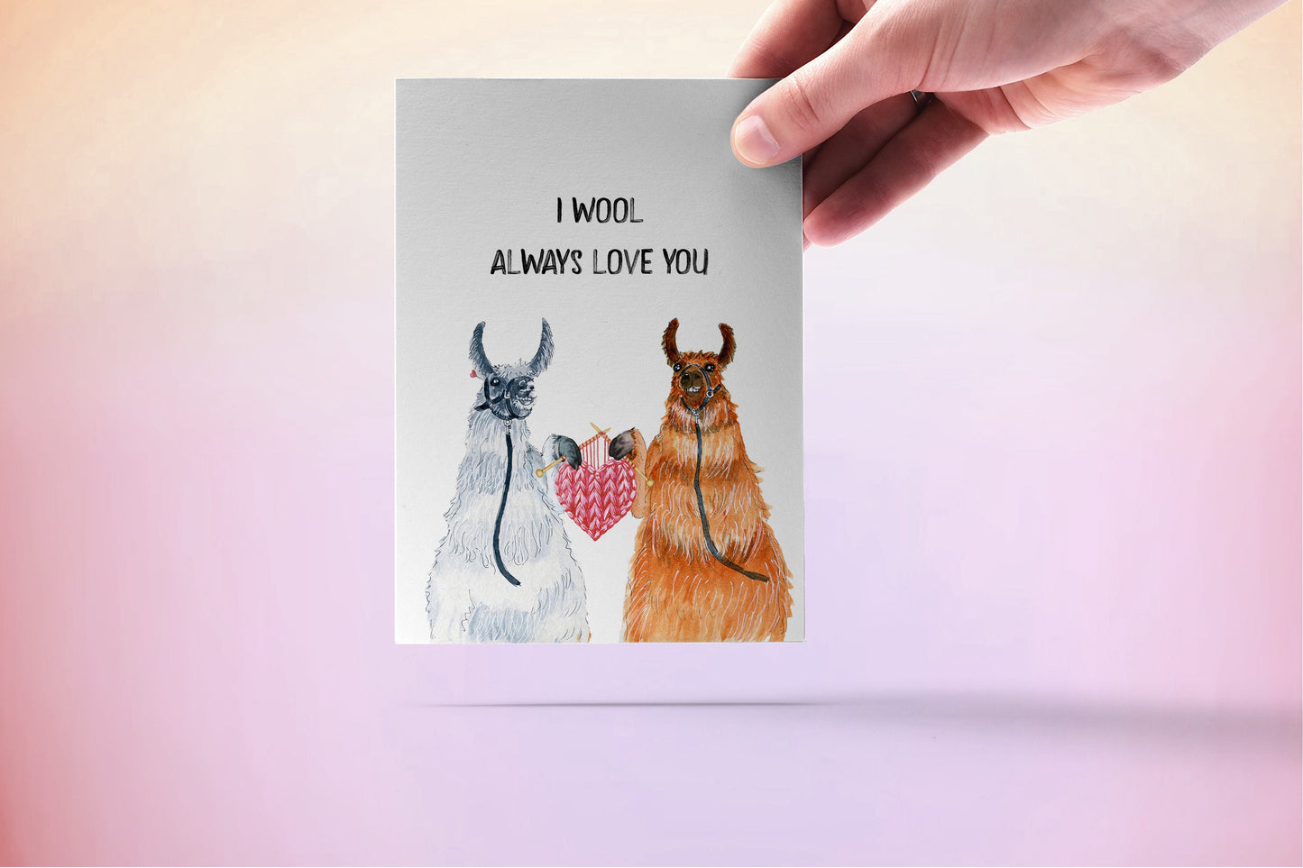 Llamas 7th Wool Anniversary Card For Husband - I Wool Always Love You - Funny Anniversary Cards For Him