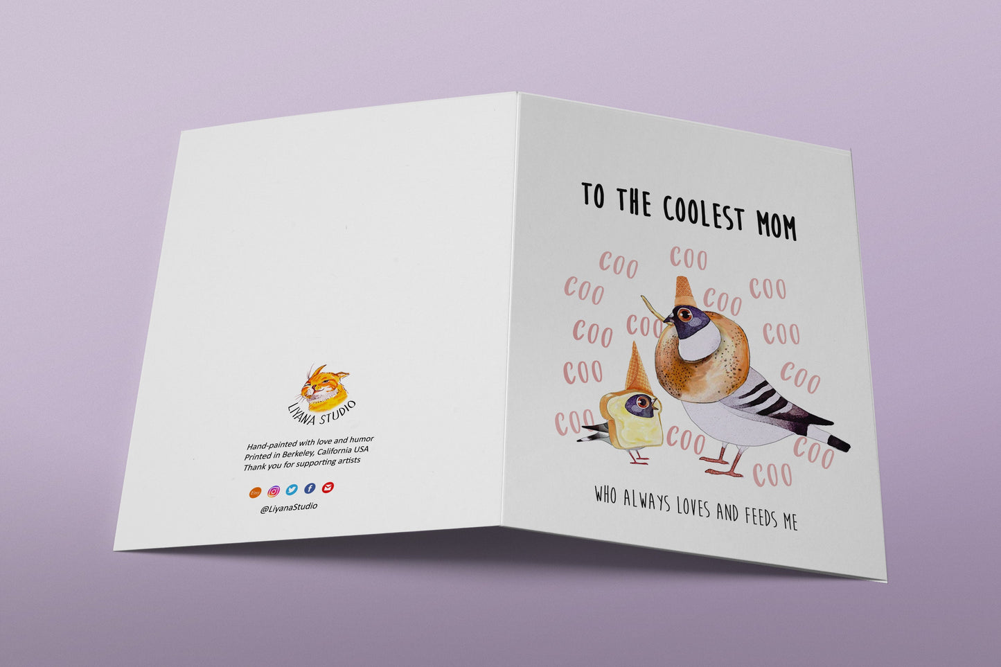 Pigeon Bird Mothers Day Card Funny - Cool Mom Birthday Card From Daughter - Always Love And Feed Me