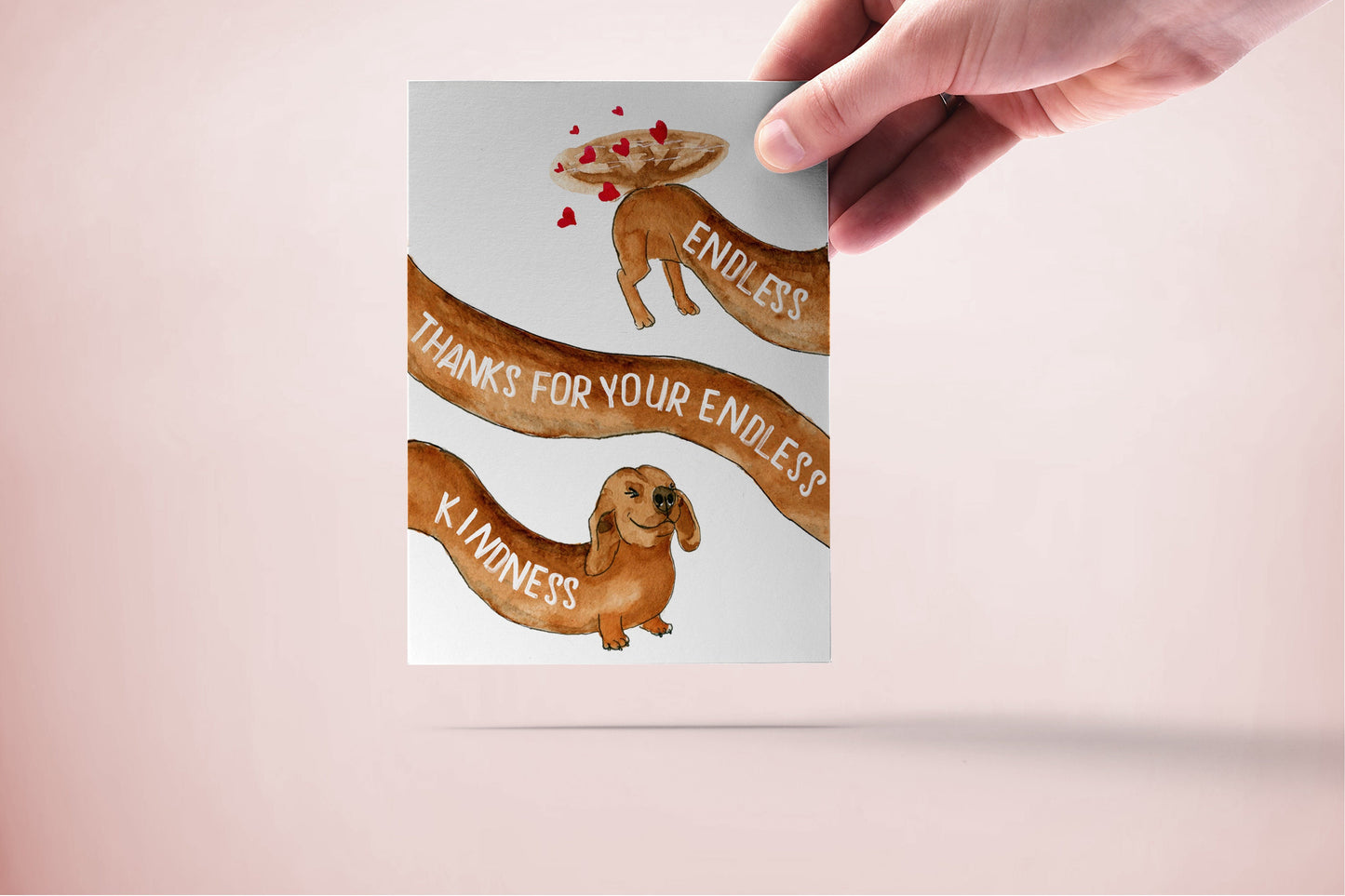 Wiener Dog Funny Thank You Cards Pack - Endless Thanks For Kindness Gift