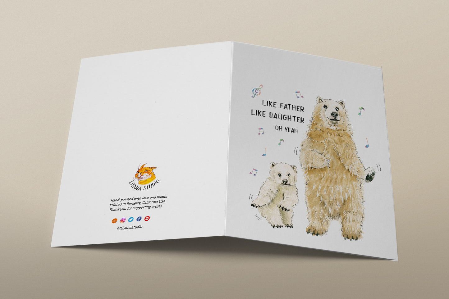 Polar Bear Dad Birthday Card Funny - Father's Day Card From Wife - Daddy Daughter Dance