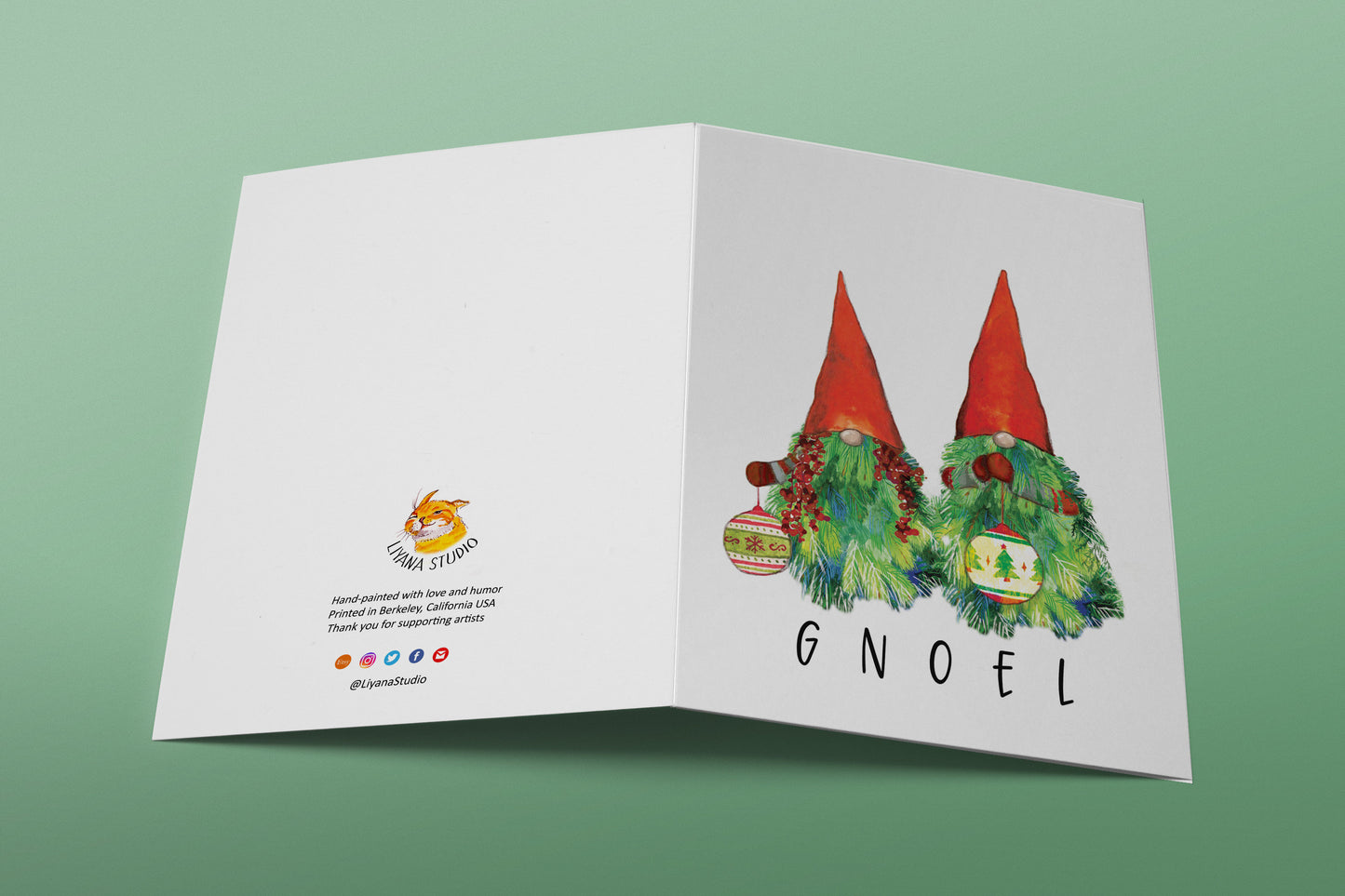 Garden Gnome Christmas Cards Funny - GNOEL Xmas Tree Gomes Gifts For Husband