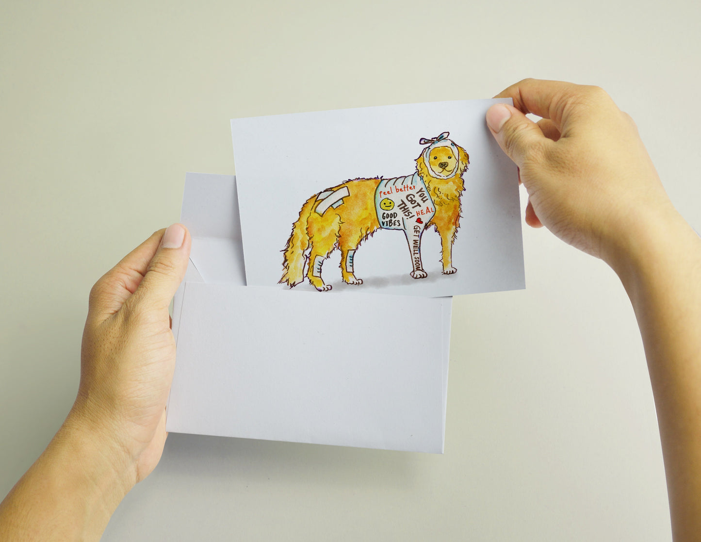 Get Well Soon Card, Funny Golden Retriever Dog Greeting Card, Feel Better Card Funny Get Well Card Get Better Golden Retriever Card Sympathy