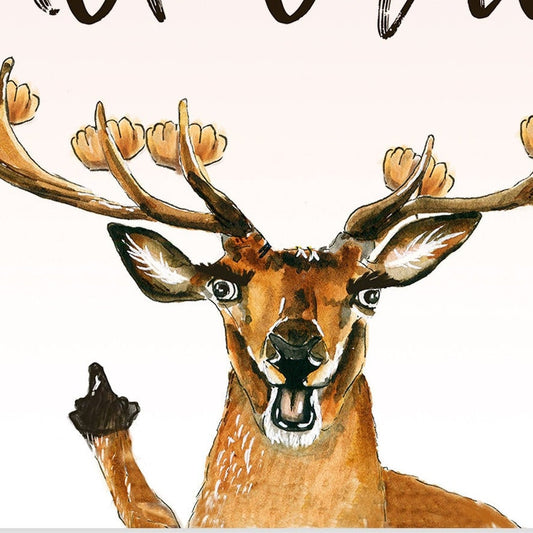 Fuck Cancer Card, Funny Deer Buck Off Get Well Soon Card
