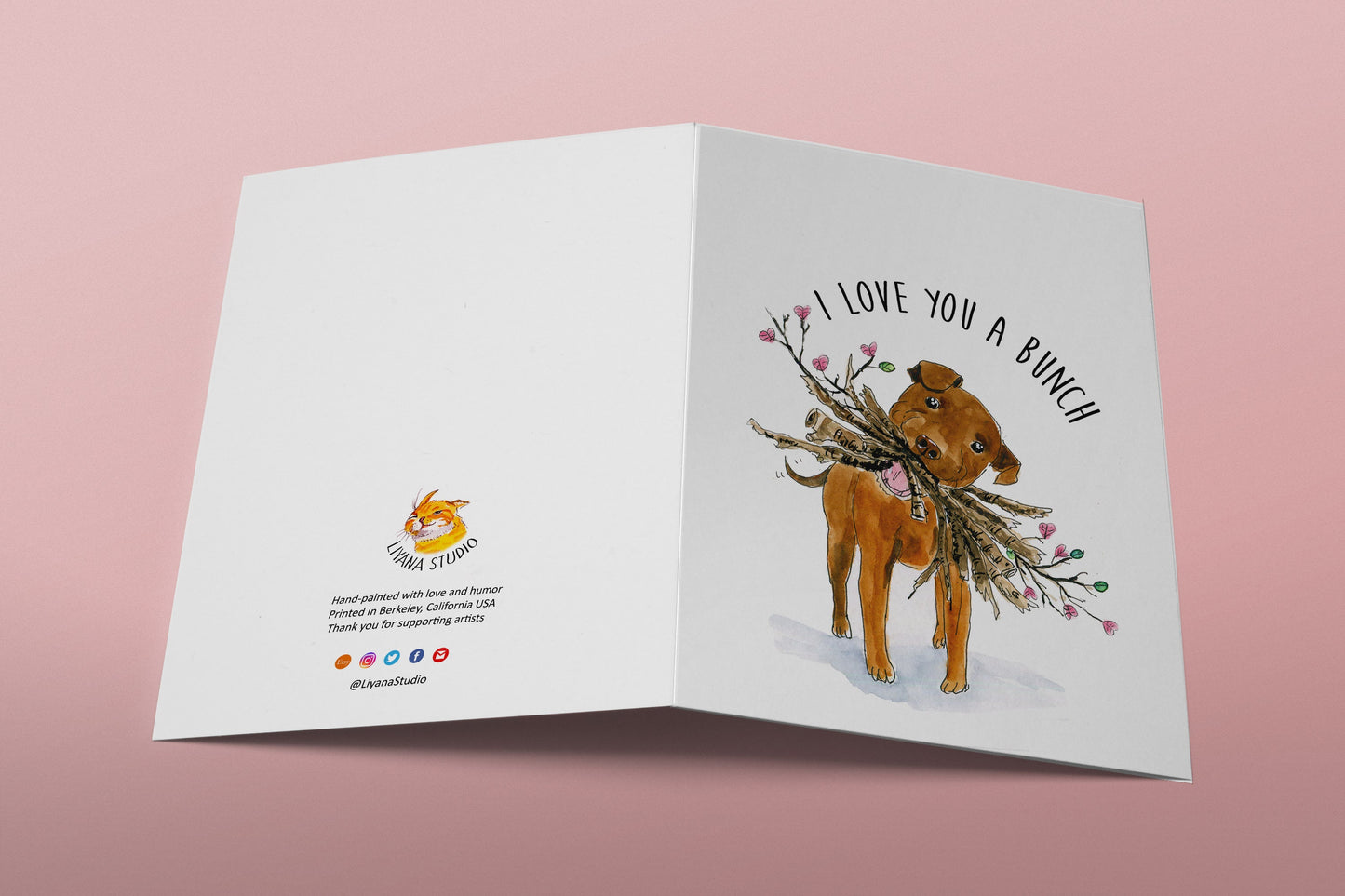 Pitbull Dog Love Card - Pitbull Mom Valentines Day Card For Her - I Love You A Bunch Dog Lover Gifts From The Dog