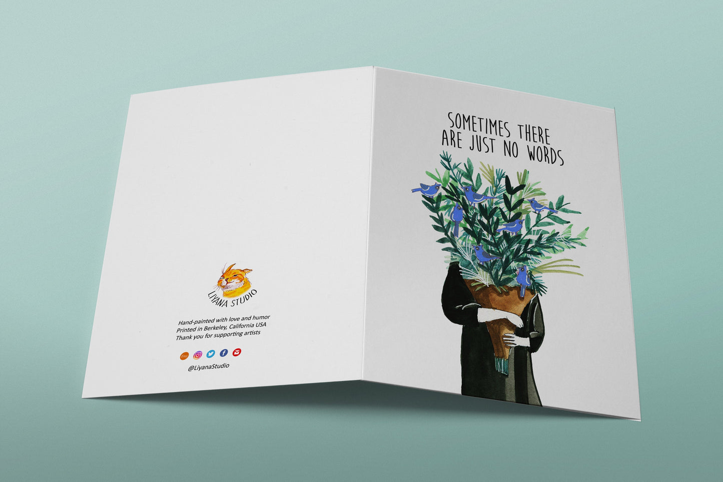 Flowers Sympathy Card - Thinking of You Card - There Are No Words