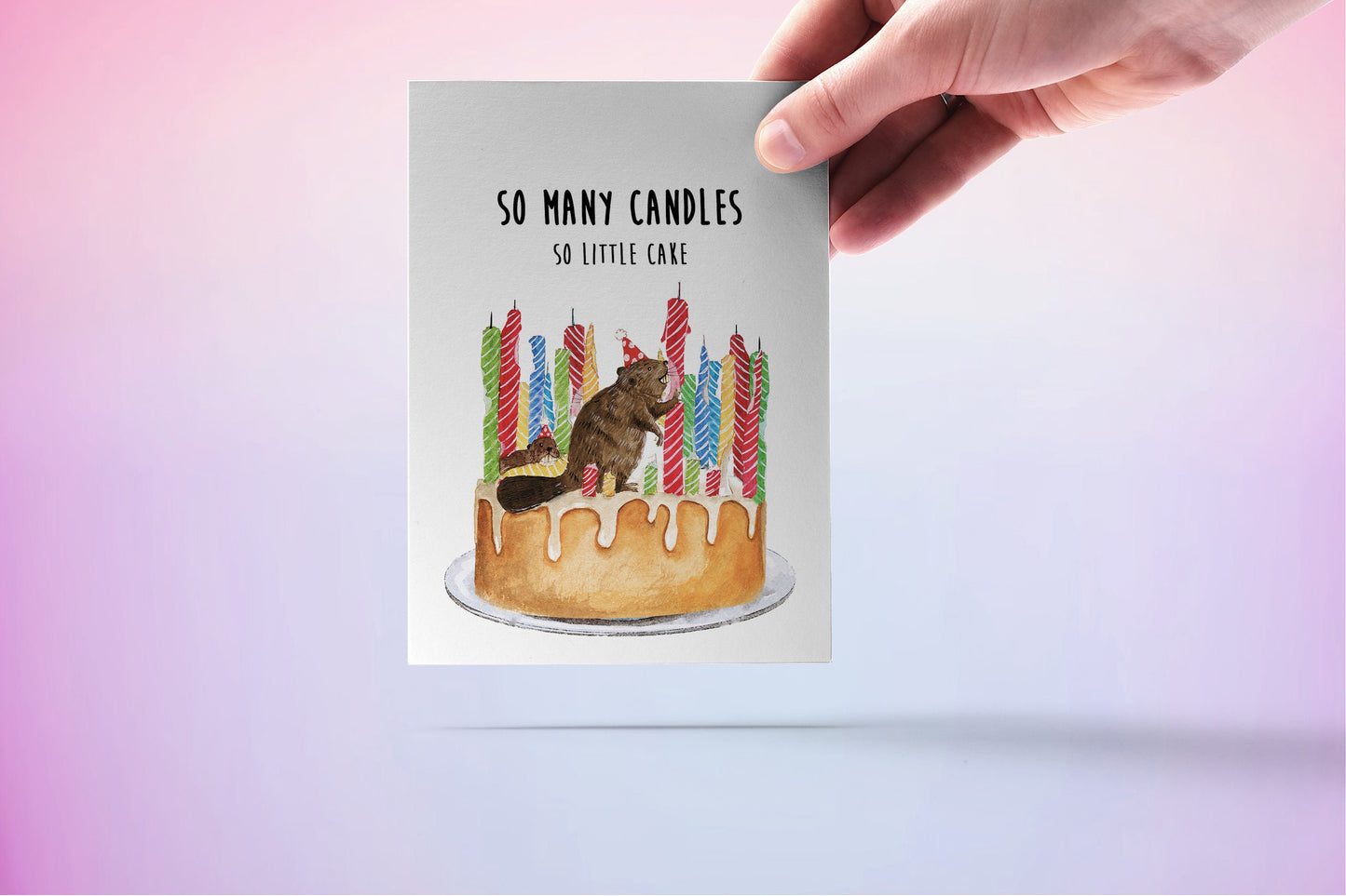 Damn So Many Candles So Little Cake Funny Beaver Birthday Card For Dad, Getting Old Birthday Cards For Best Friend, 40th 50th Birthday Cake