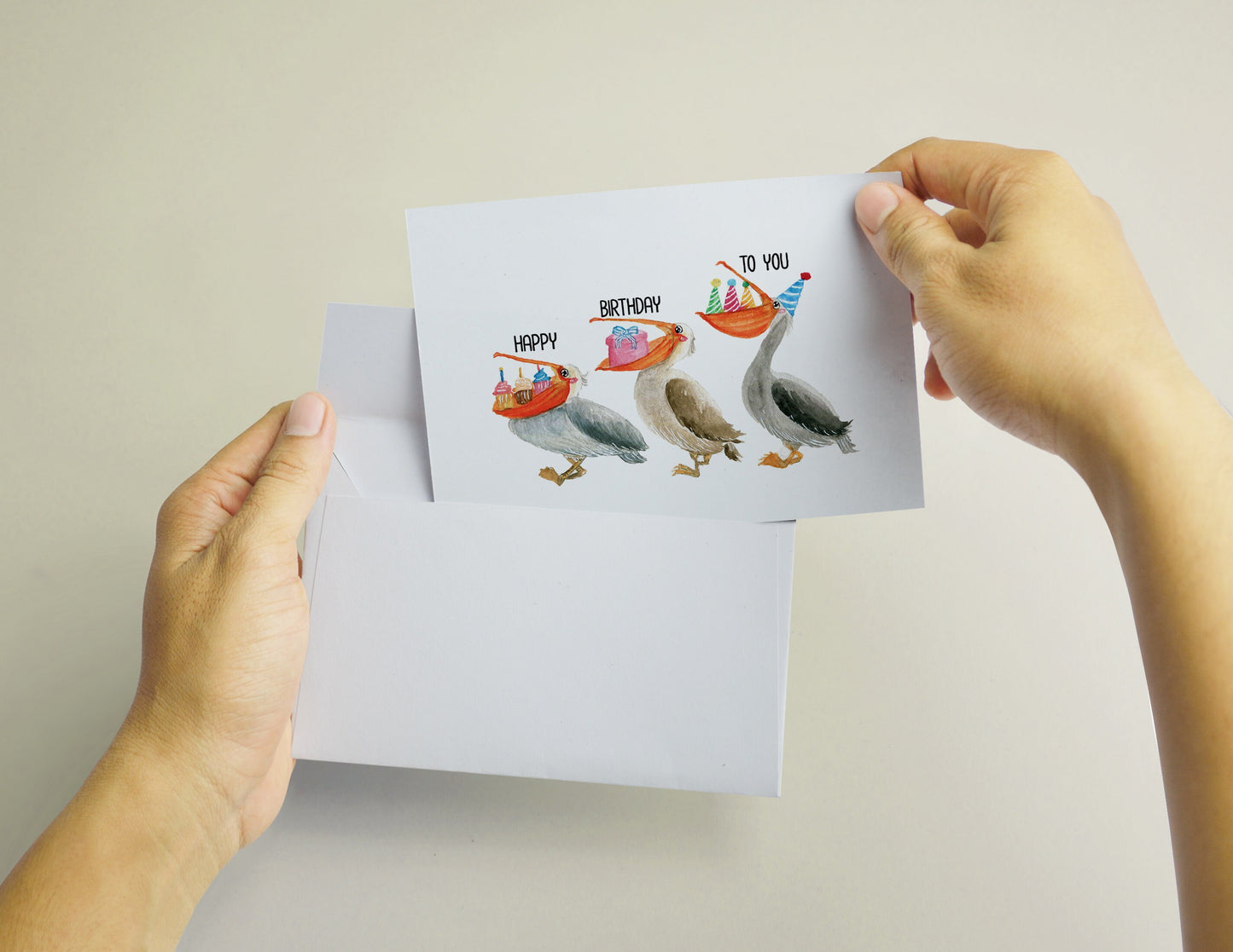 Pelican Birds Birthday Card