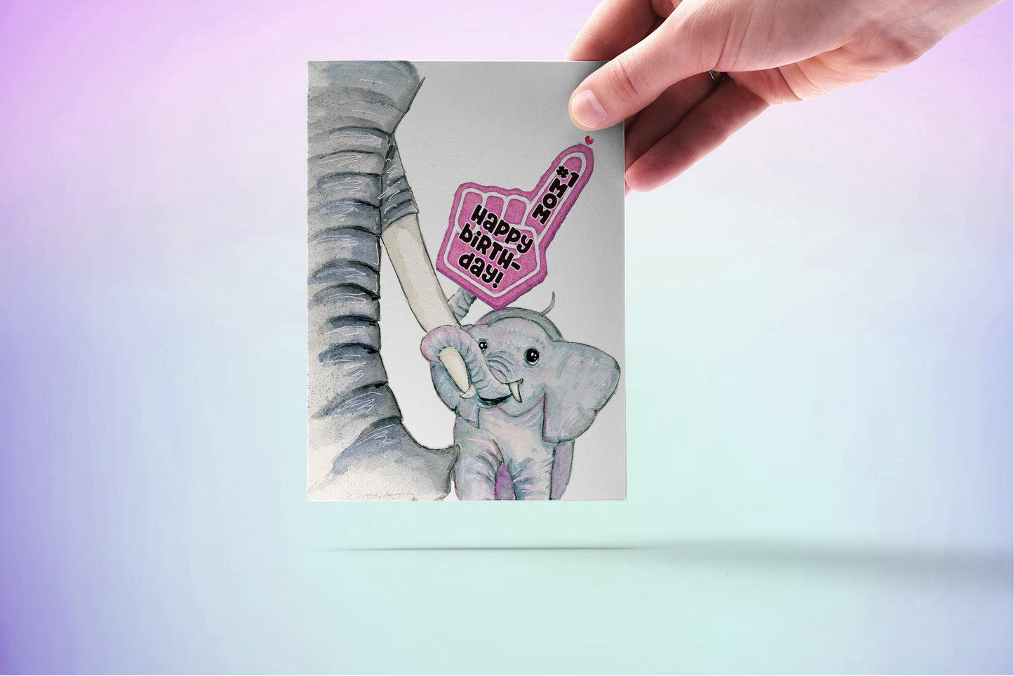 Elephant New Mum Happy Birthday Mom Birthday Card