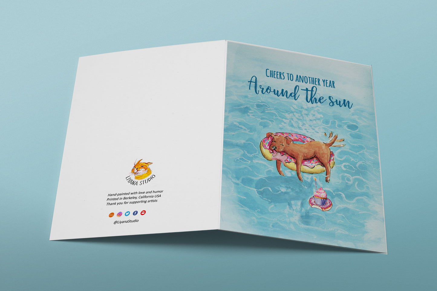 Summer Time Dog Swimming Pool Party Cards For Friends, Cute Summer Birthday Cards For Him, Summer Vibes Gifts For Her
