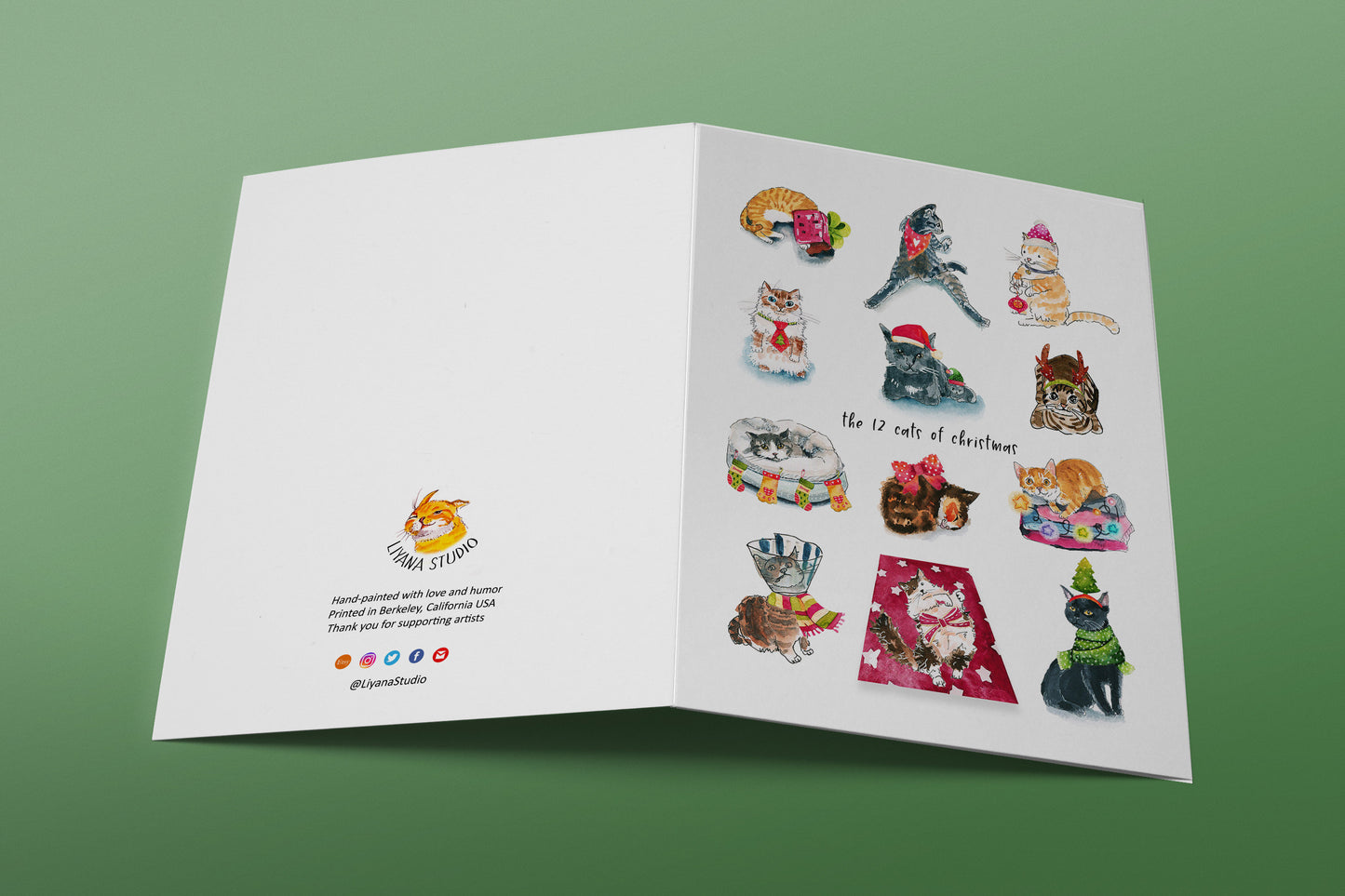 Funny Cat Christmas Cards - 12 Days Of Christmas For Cat Lovers