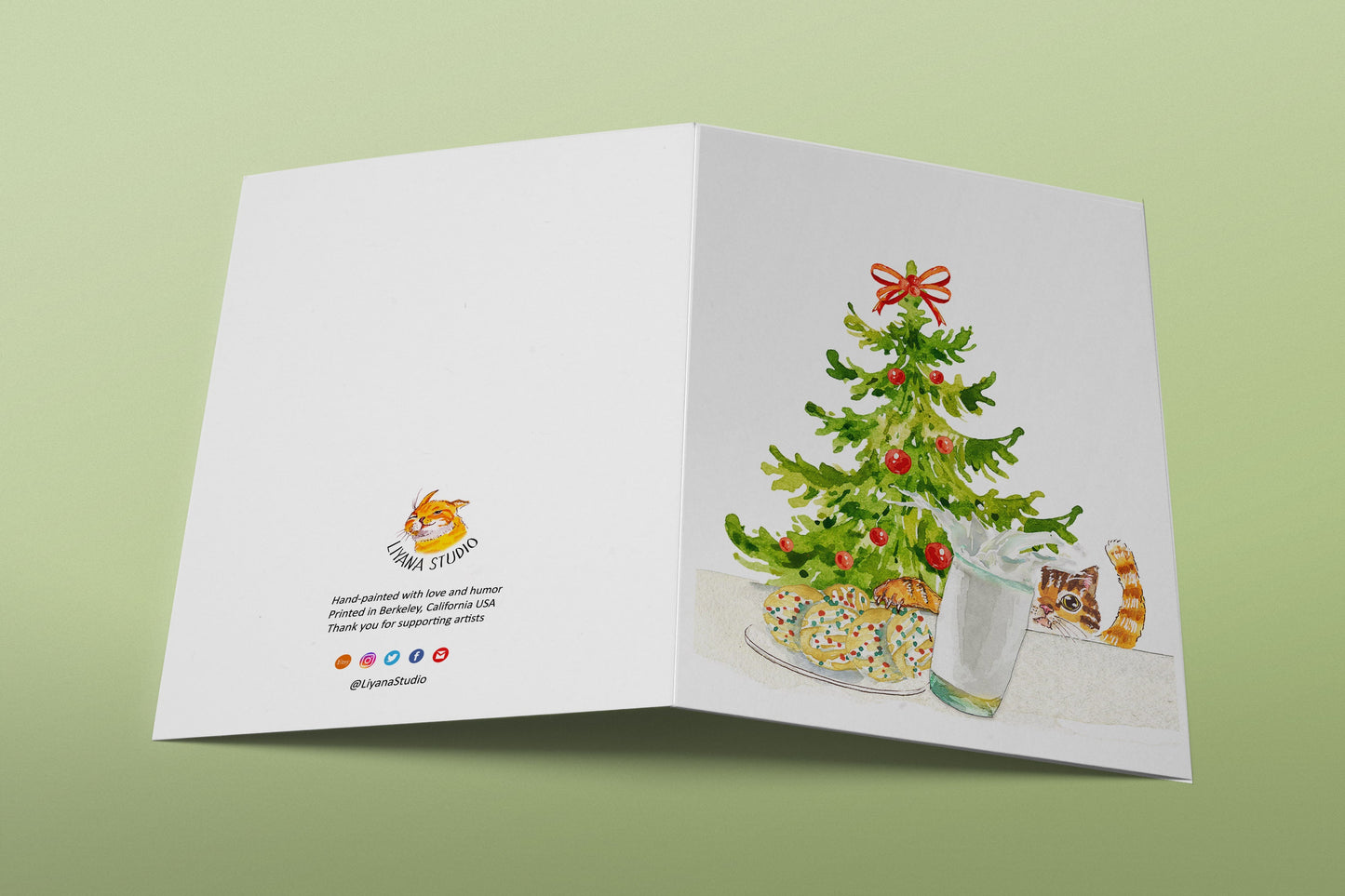 Naughty Cat Christmas Cards - Xmas Gift For Cat Mom