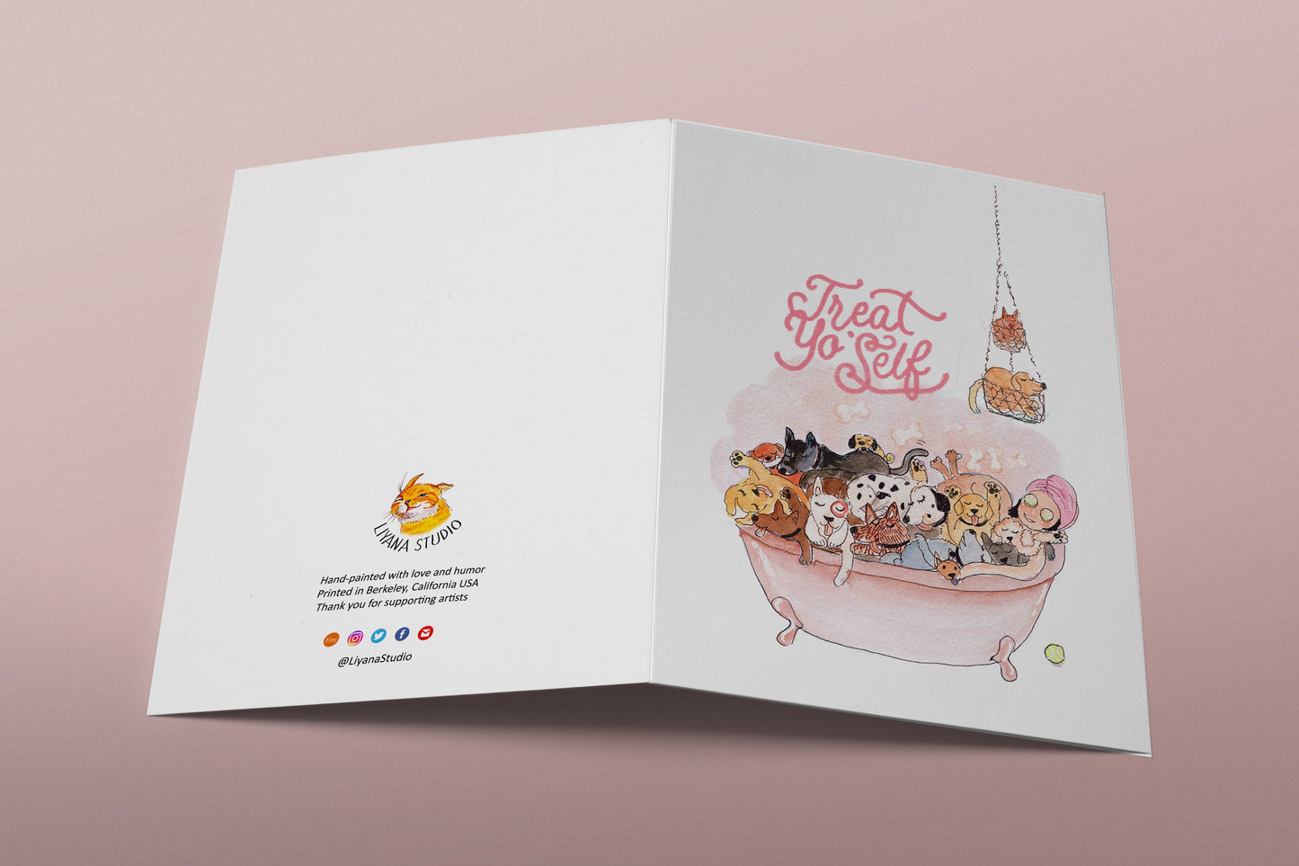 Spa Day Dog Mom Card - Treat Yo Self - Funny Mothers Day Card