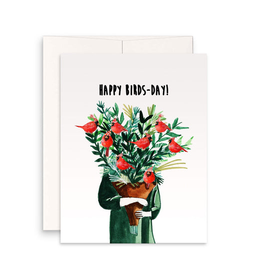 Cardinal Bird Birthday Cards For Mom - Happy Birds Day Floral Birthday Gift For Her