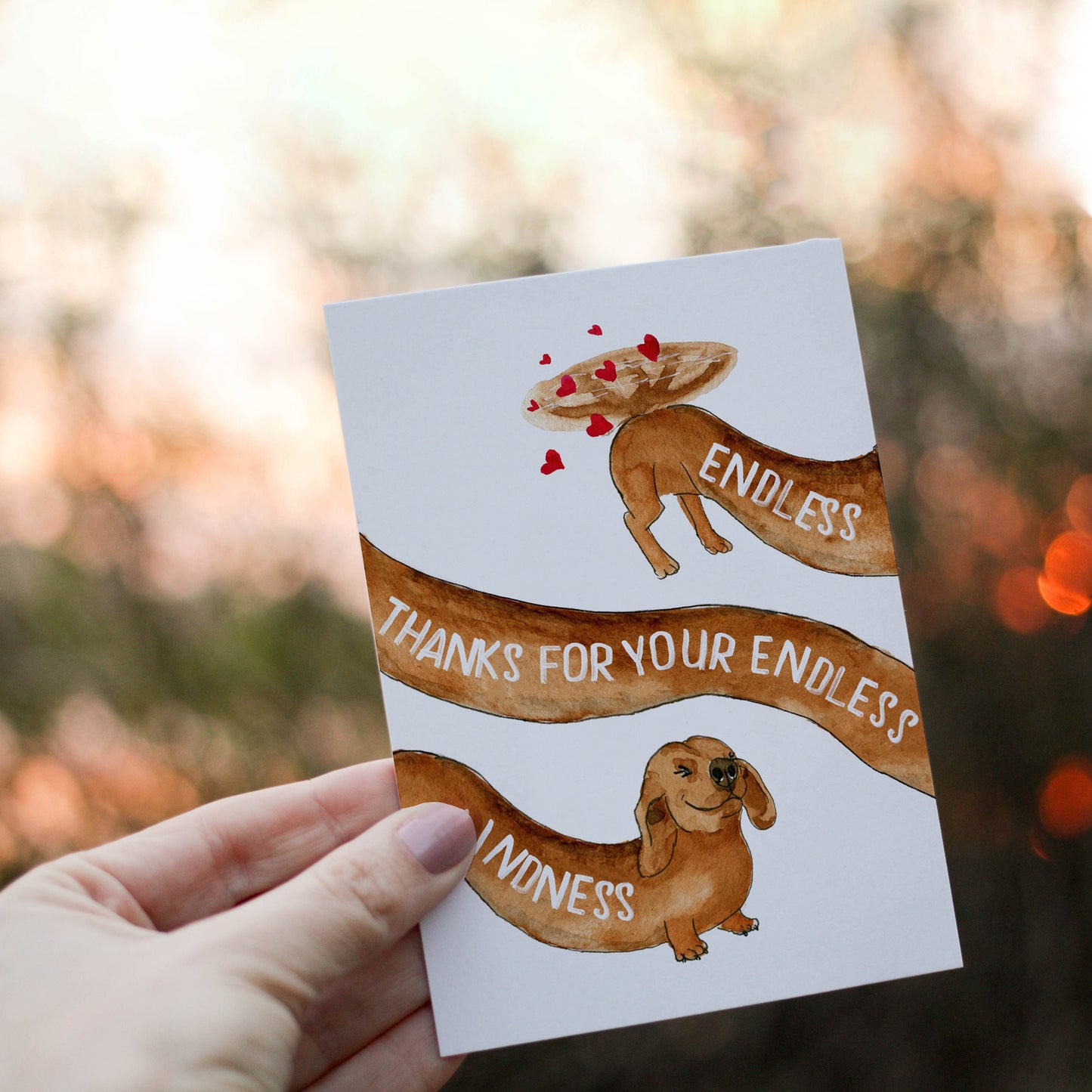 Wiener Dog Funny Thank You Cards Pack - Endless Thanks For Kindness Gift