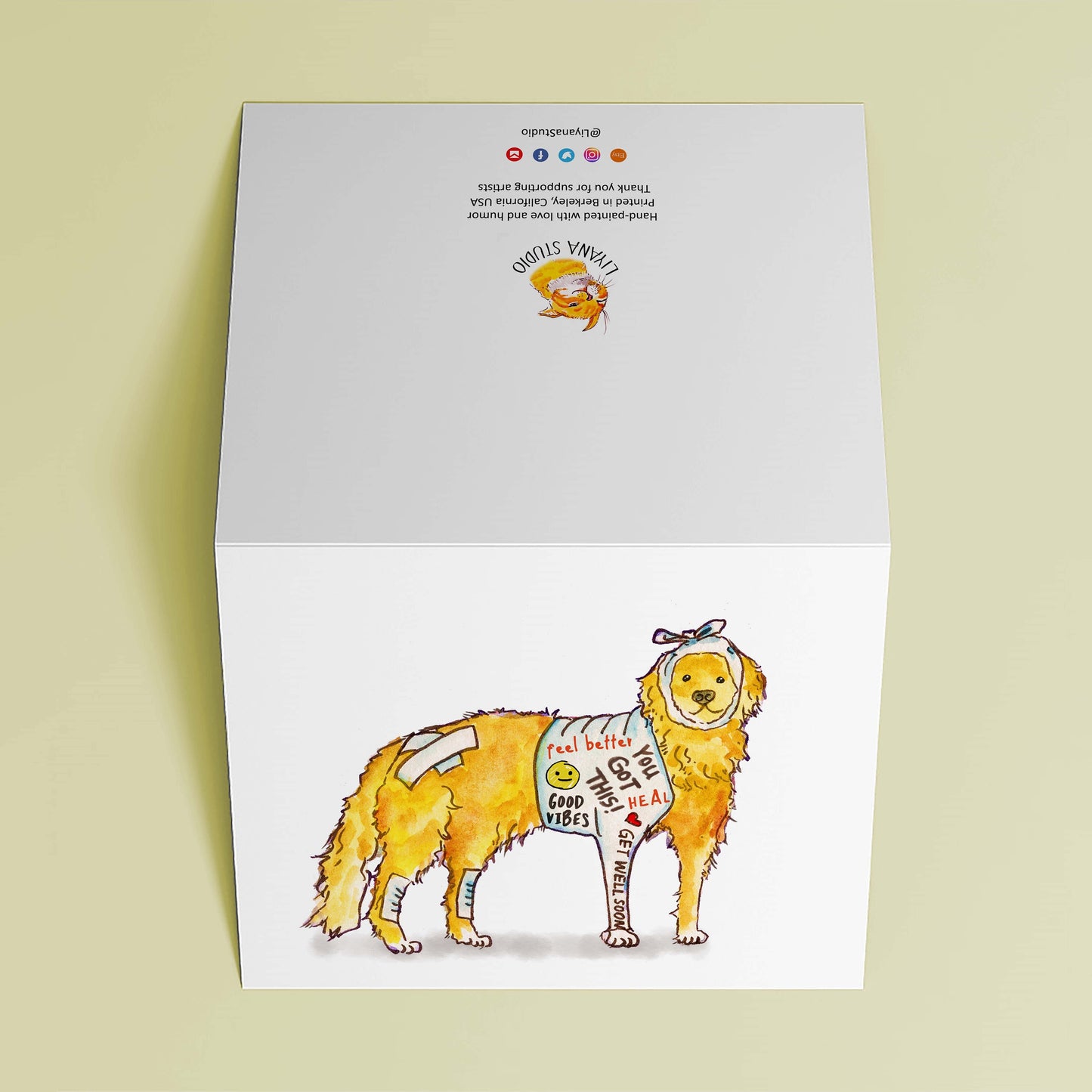 Get Well Soon Card, Funny Golden Retriever Dog Greeting Card, Feel Better Card Funny Get Well Card Get Better Golden Retriever Card Sympathy