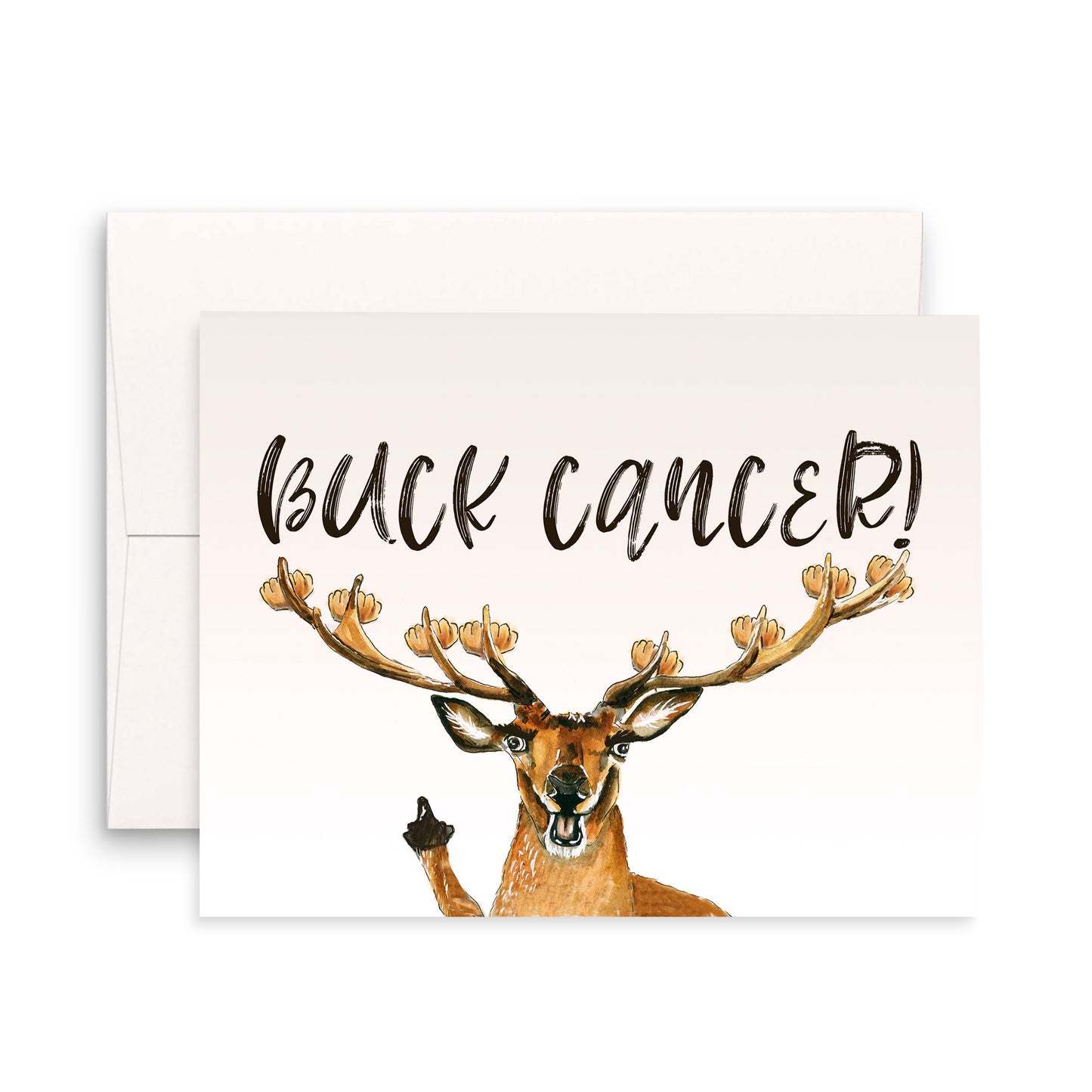 Fuck Cancer Card, Funny Deer Buck Off Get Well Soon Card