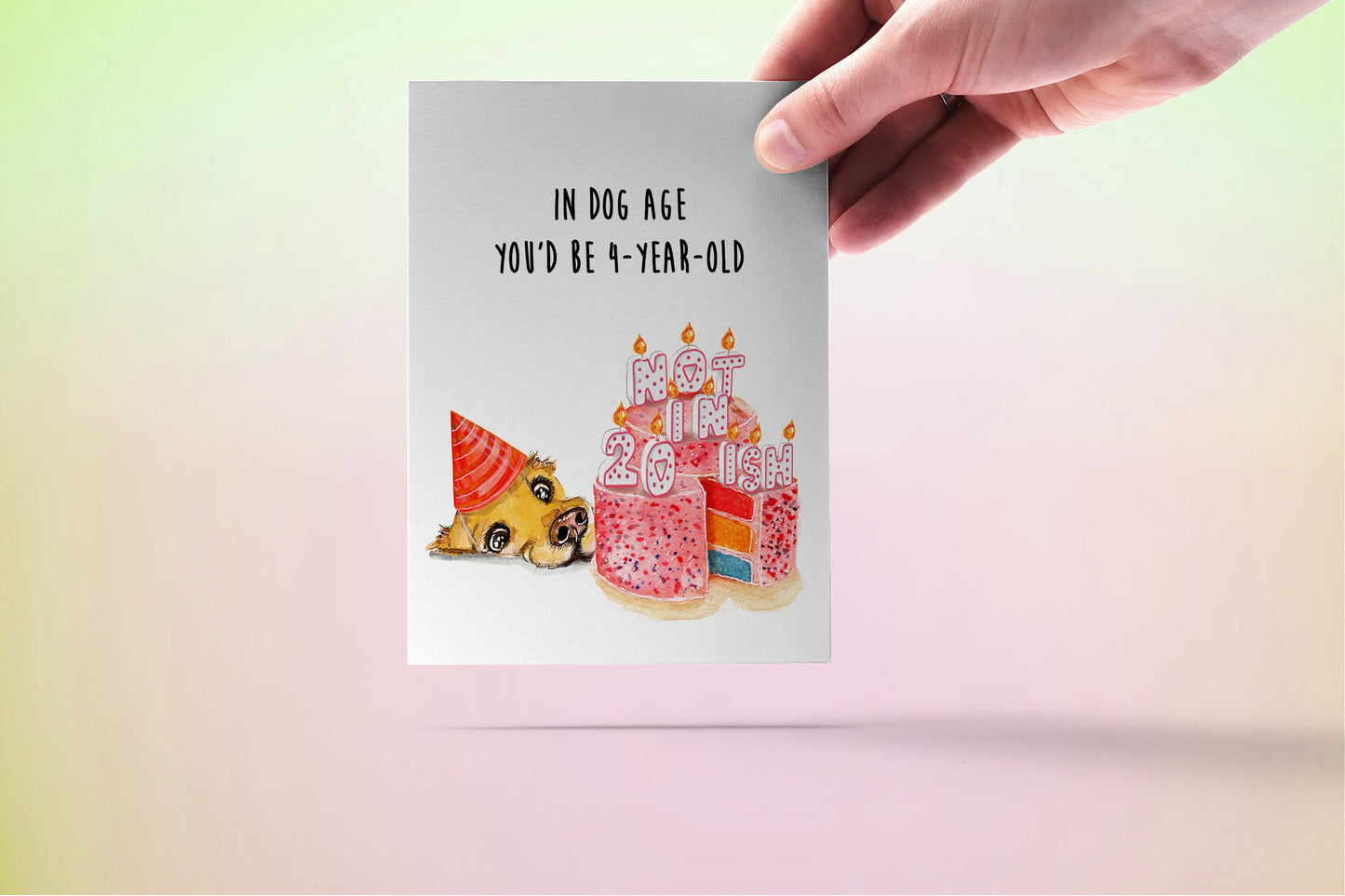 Funny 30th Birthday Card For Her - Not In 20-Ish Your Twenties Has Expired - Golden Retriever Dog Birthday Cards For Him