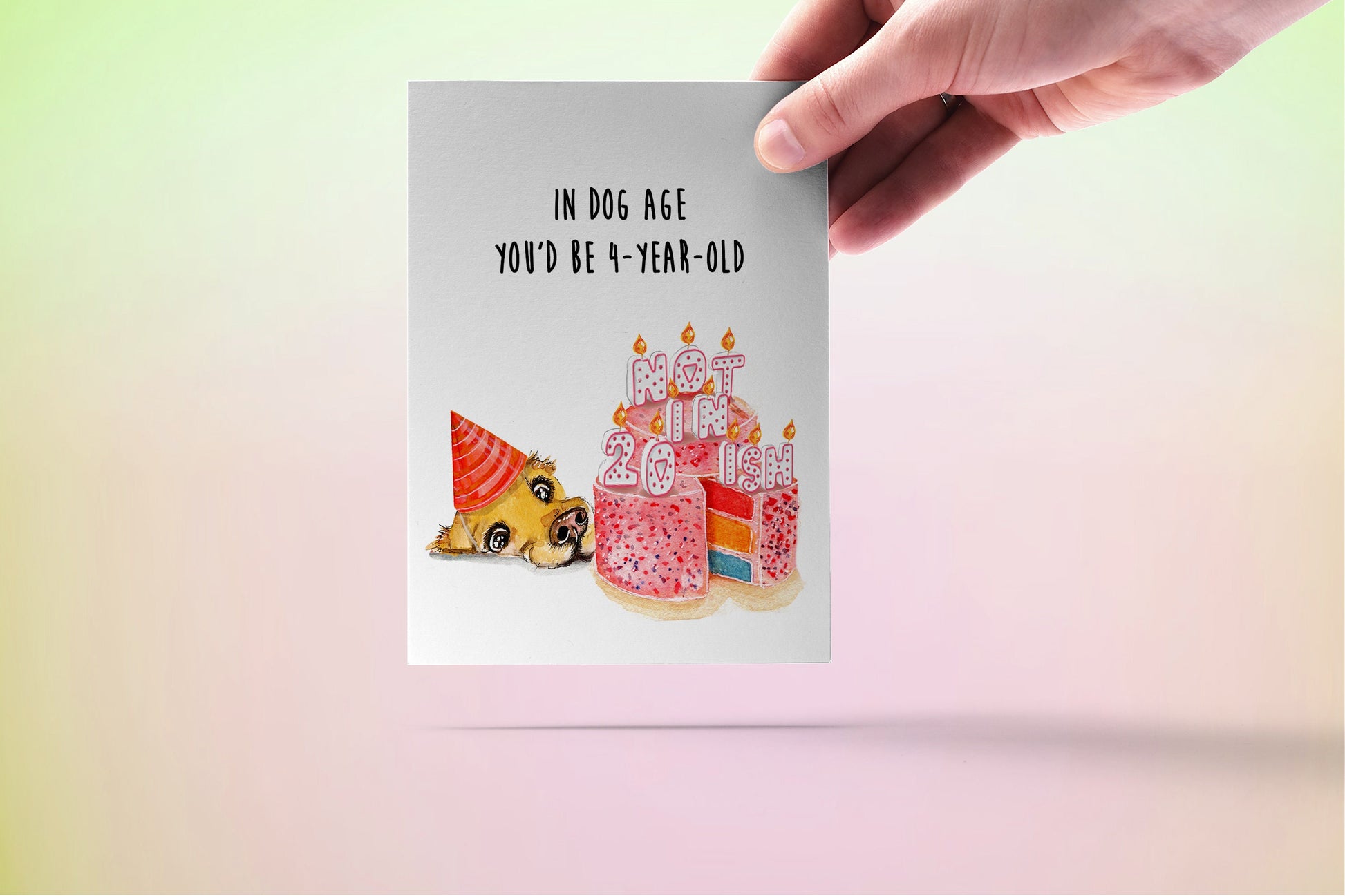 Funny 30th Birthday Card For Her - Not In 20-Ish Your Twenties Has Expired - Golden Retriever Dog Birthday Cards For Him