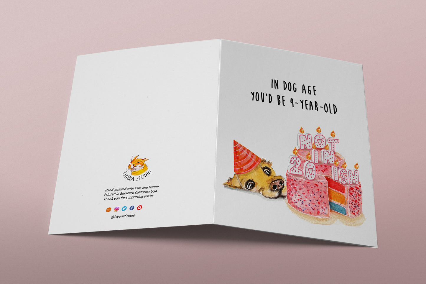 Funny 30th Birthday Card For Her - Not In 20-Ish Your Twenties Has Expired - Golden Retriever Dog Birthday Cards For Him
