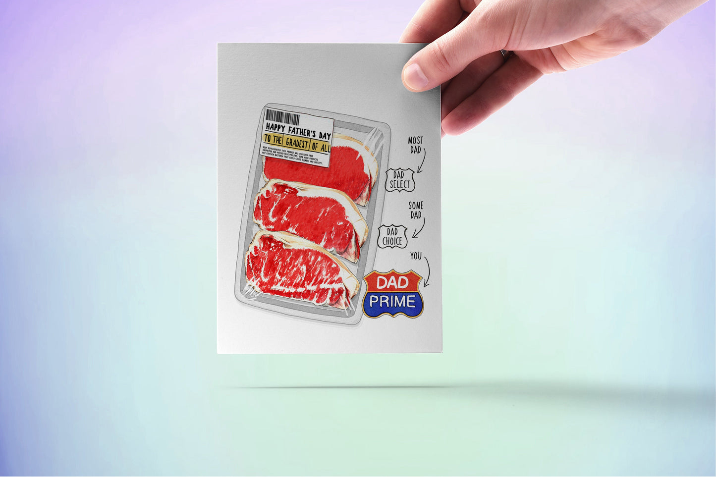 Prime Steak Fathers Day Card Funny - Barbecue Meat Lover Grill Dad Card From Daughter