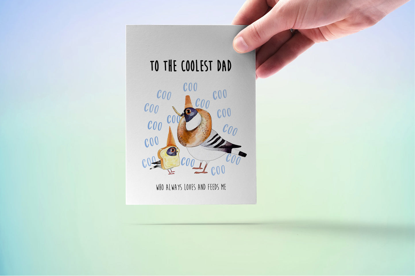 Pegion Bird Fathers Day Card Funny - Cool Dad Birthday Card From Daughter