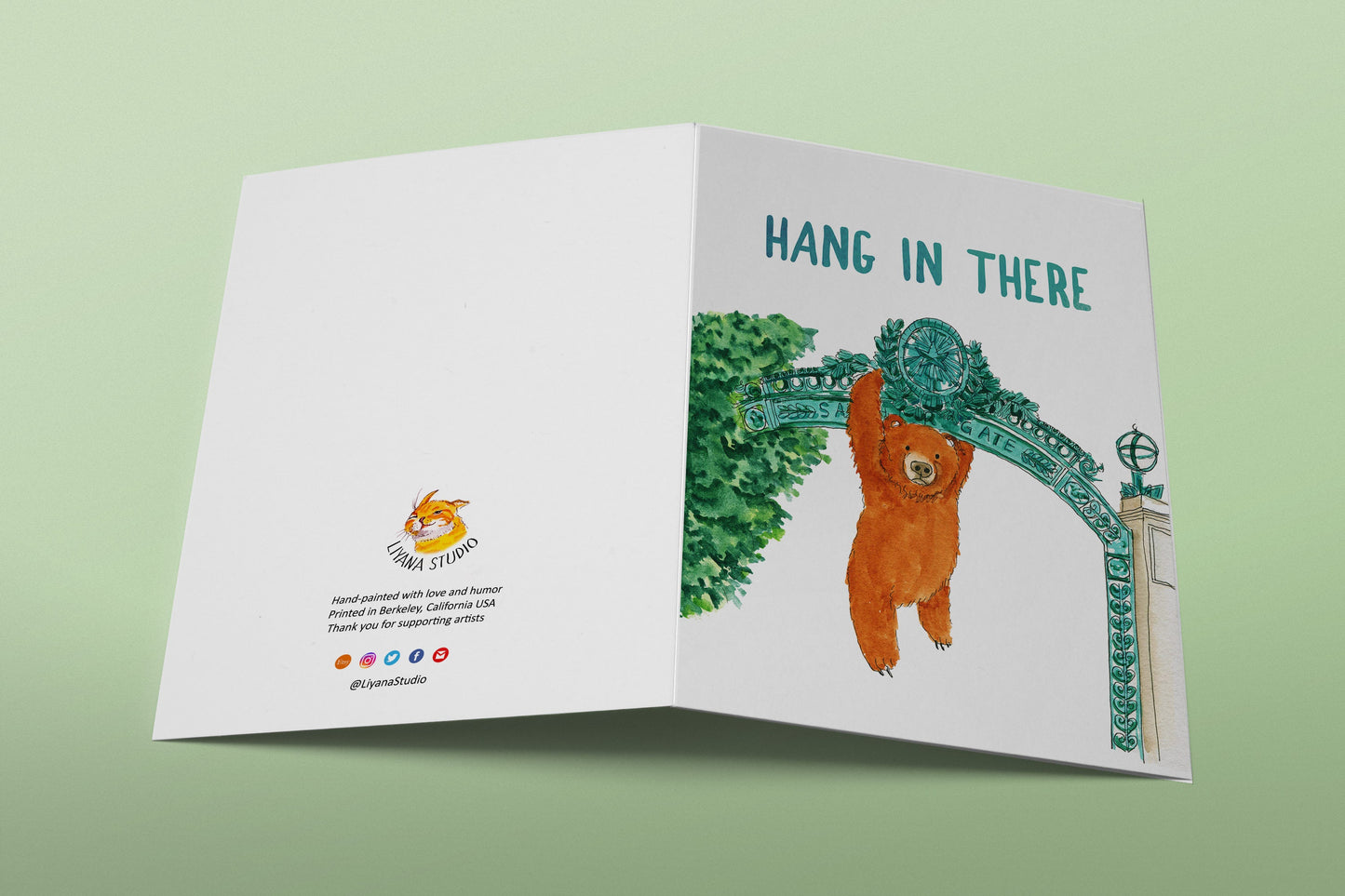 Grizzly Bear, Hang In There Bear, Struggle Is Real, Good Luck Card, Funny Encouragement Card, Positive Vibes Motivational Card, Exam