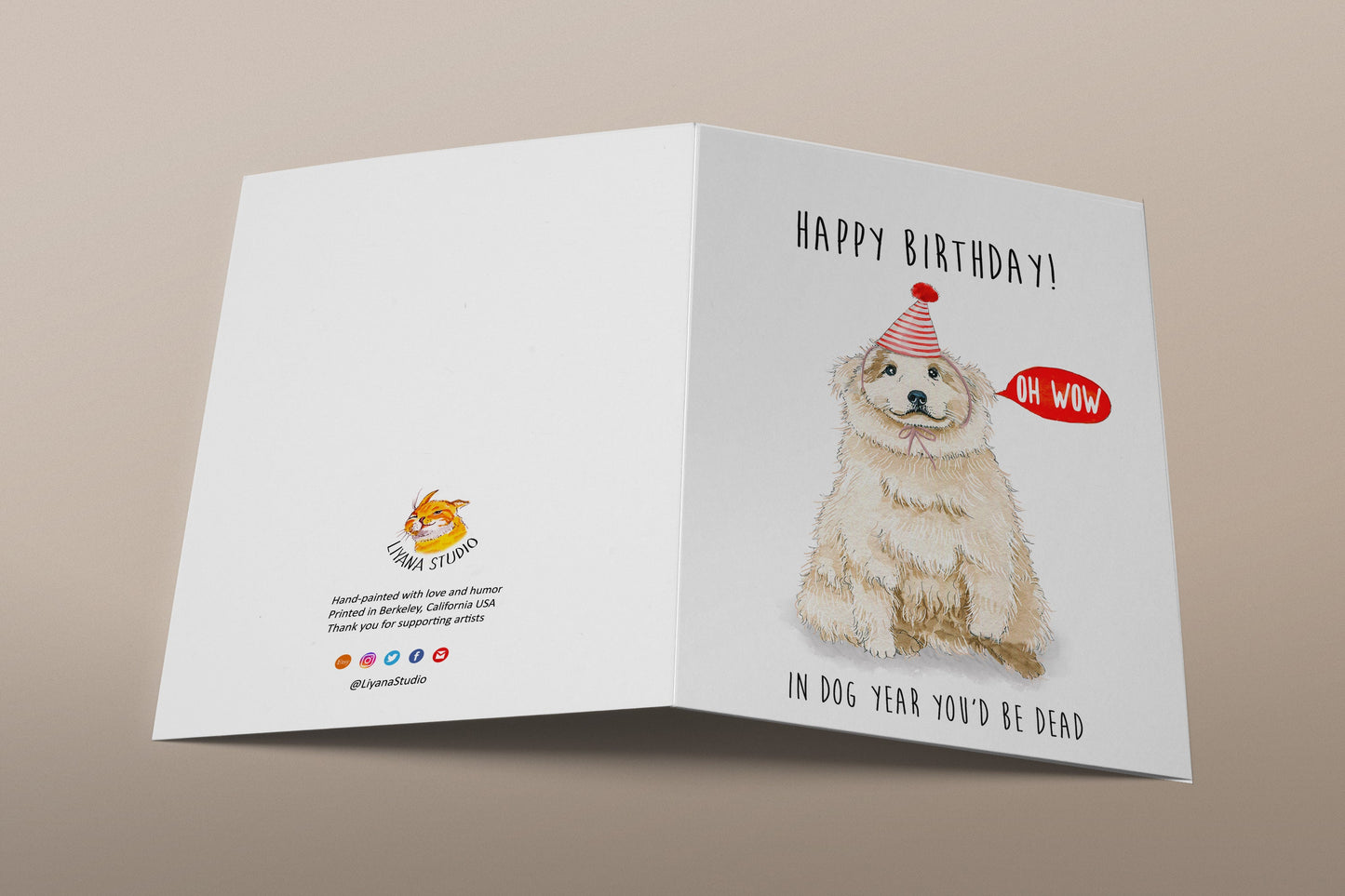 Samoyed Dog Funny 30th Birthday Card In Dog Years You'd Be Dead