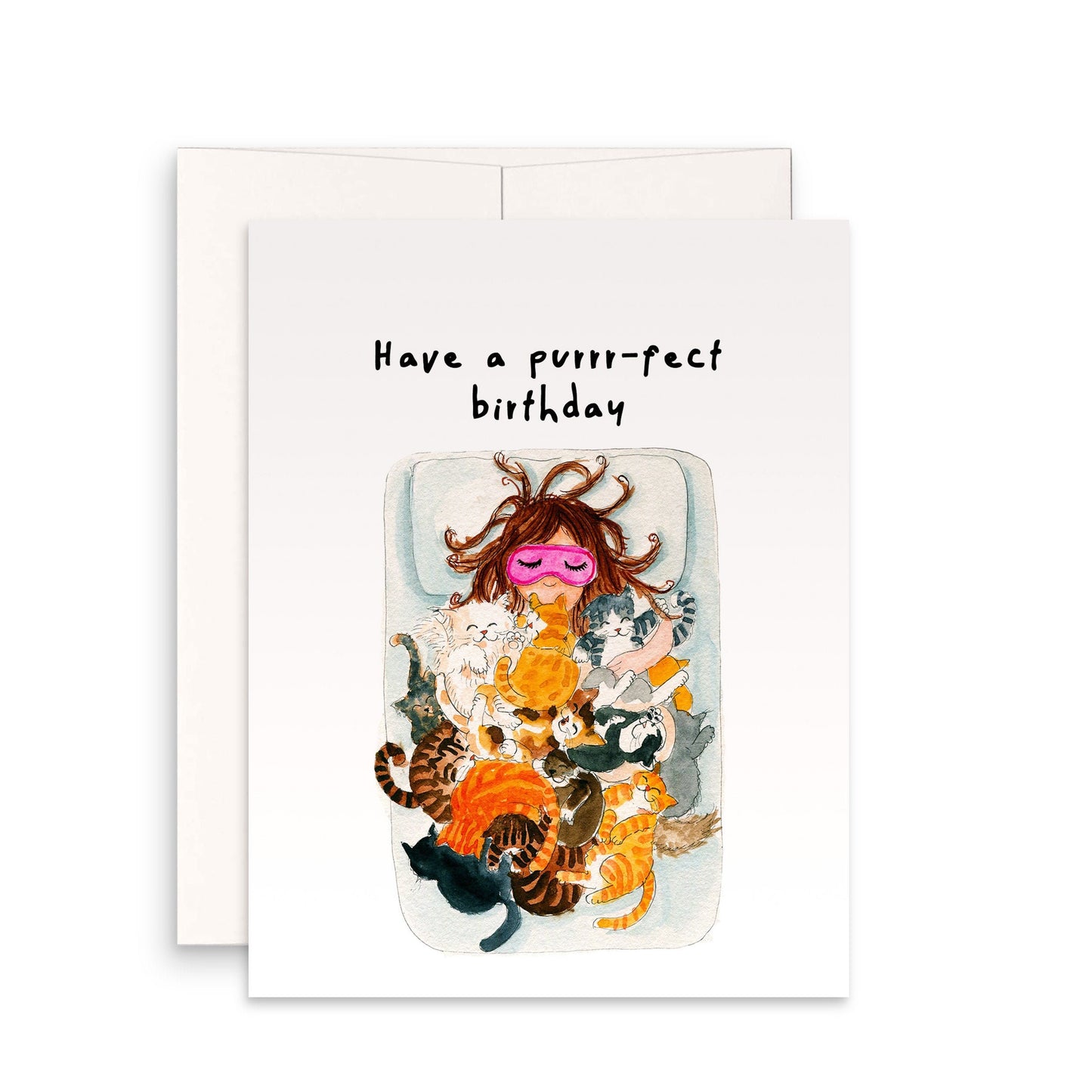 Cat Birthday Card Funny - Crazy Cat Lady Purr-fect Birthday Gifts