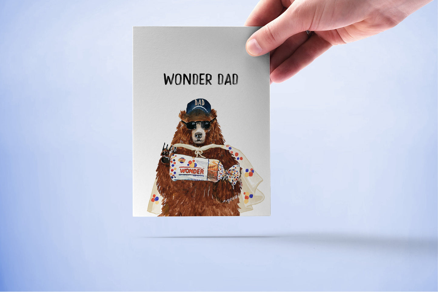 Funny Father's Day Card - Wonder Dad Birthday Card - Grizzly Bear Dad Joke