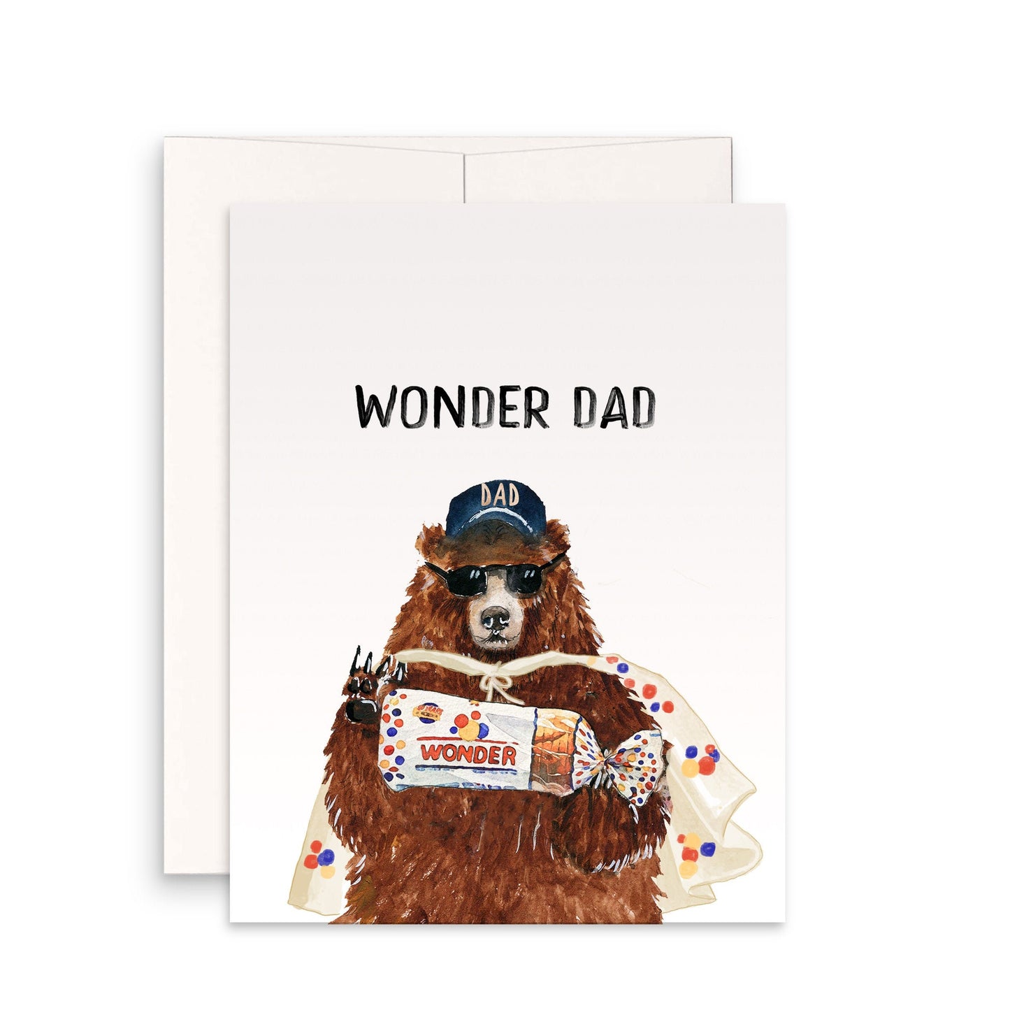 Funny Father's Day Card - Wonder Dad Birthday Card - Grizzly Bear Dad Joke