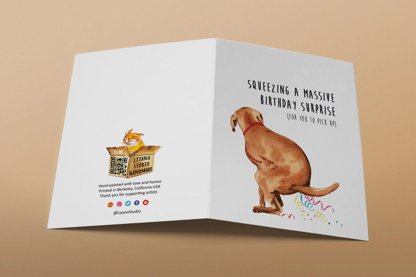 Naughty Lab Dog Birthday Card Funny - Squeeze Massive Surprise For Dog Lovers - Birthday Gifts From The Dog