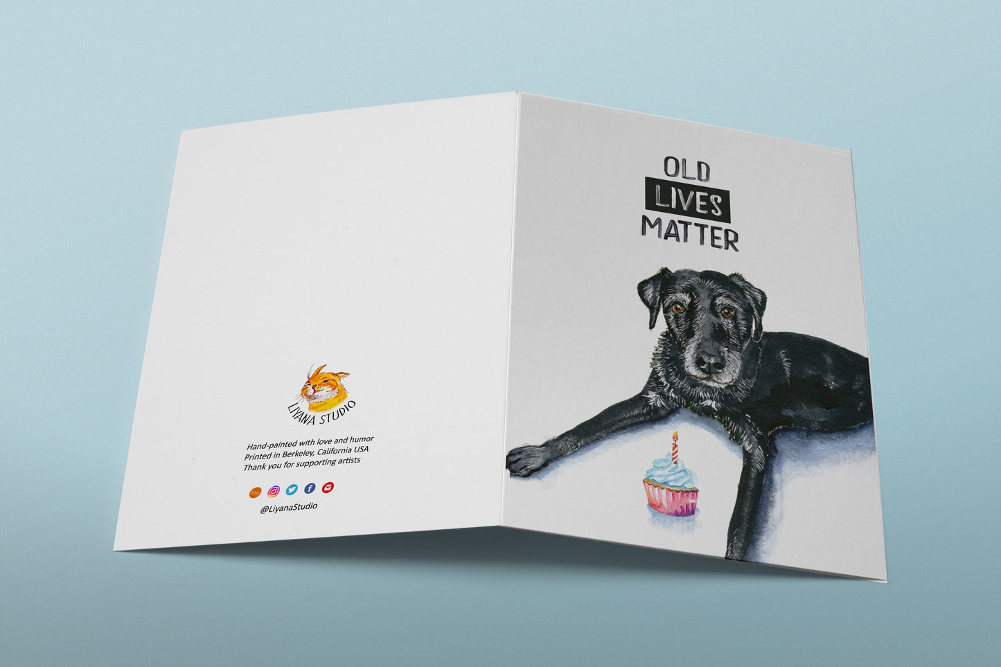 Old Lives Matter Black Labrador Dog Birthday Card Funny