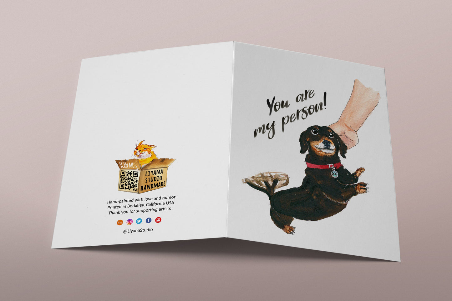 Dachshund Dog Card For Best Friend - You Are My Person - Dog Lover Gifts For Boyfriend